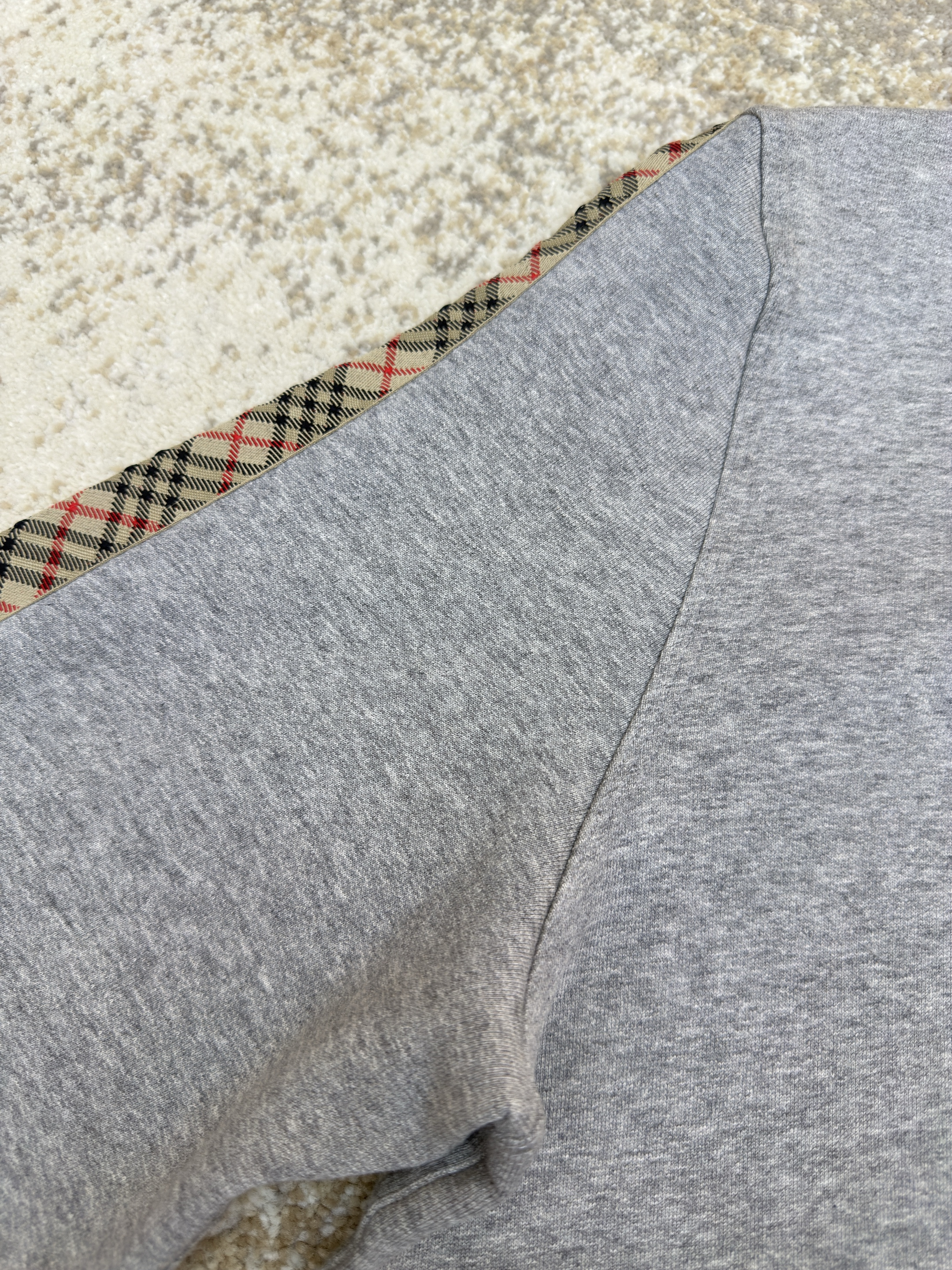 Burberry 巴宝莉 织带饰边拉链连帽卫衣 连帽衫 外套 长袖 秋冬 灰色 黑色 B0
