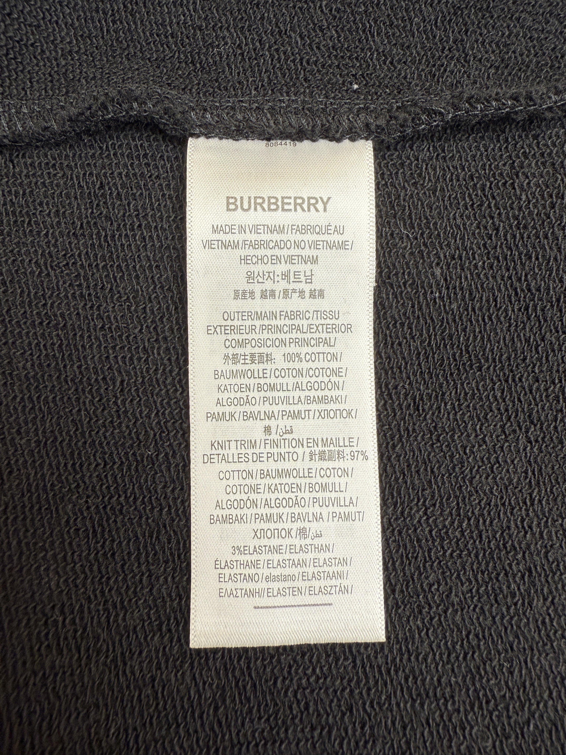 [Burberry 巴宝莉 织带饰边拉链连帽卫衣 连帽衫 外套 长袖 秋冬 灰色 黑色 B0