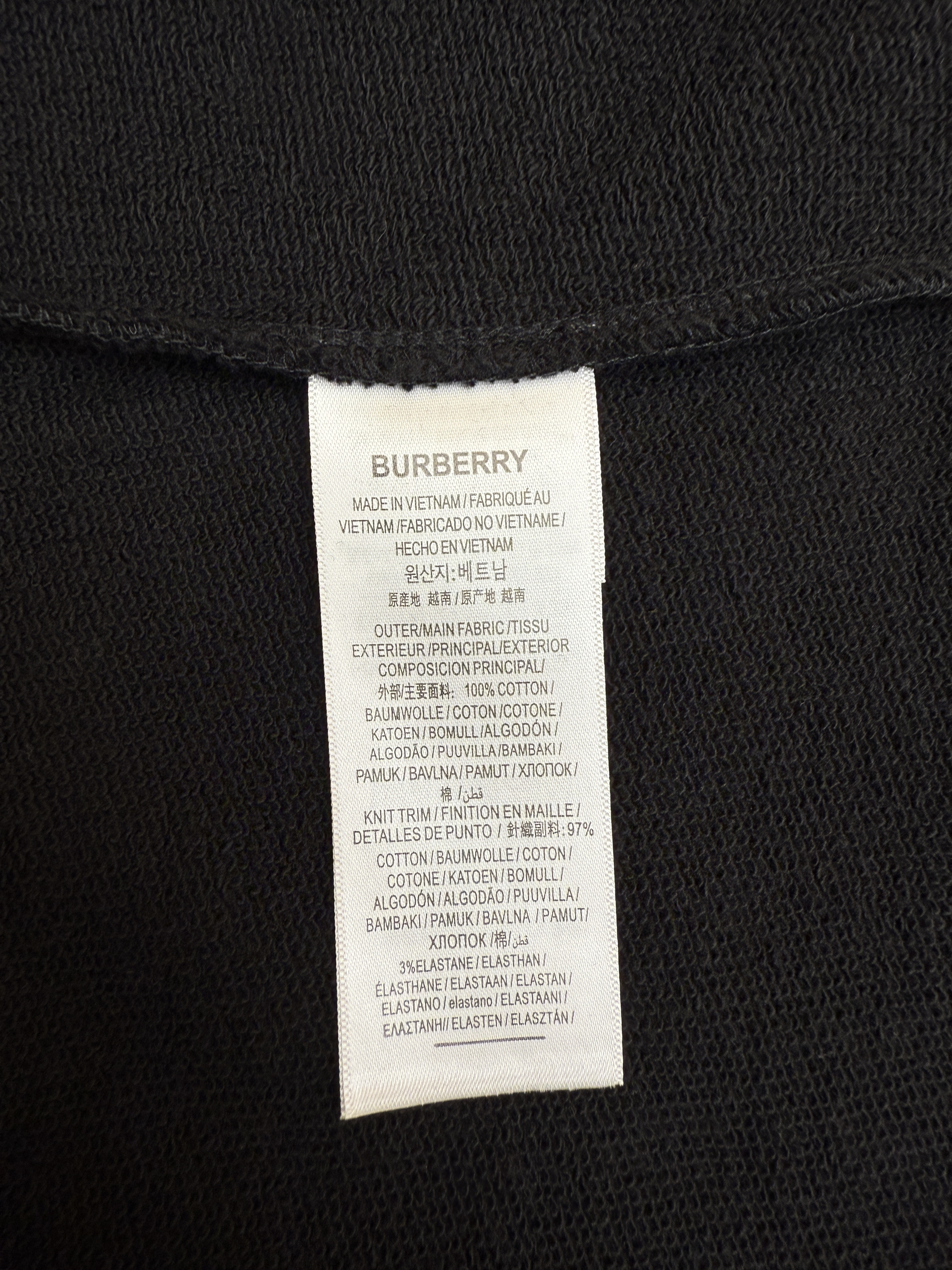 Burberry 巴宝莉 织带饰 边圆领卫衣 外套 长袖 秋冬 灰色 黑色 B0