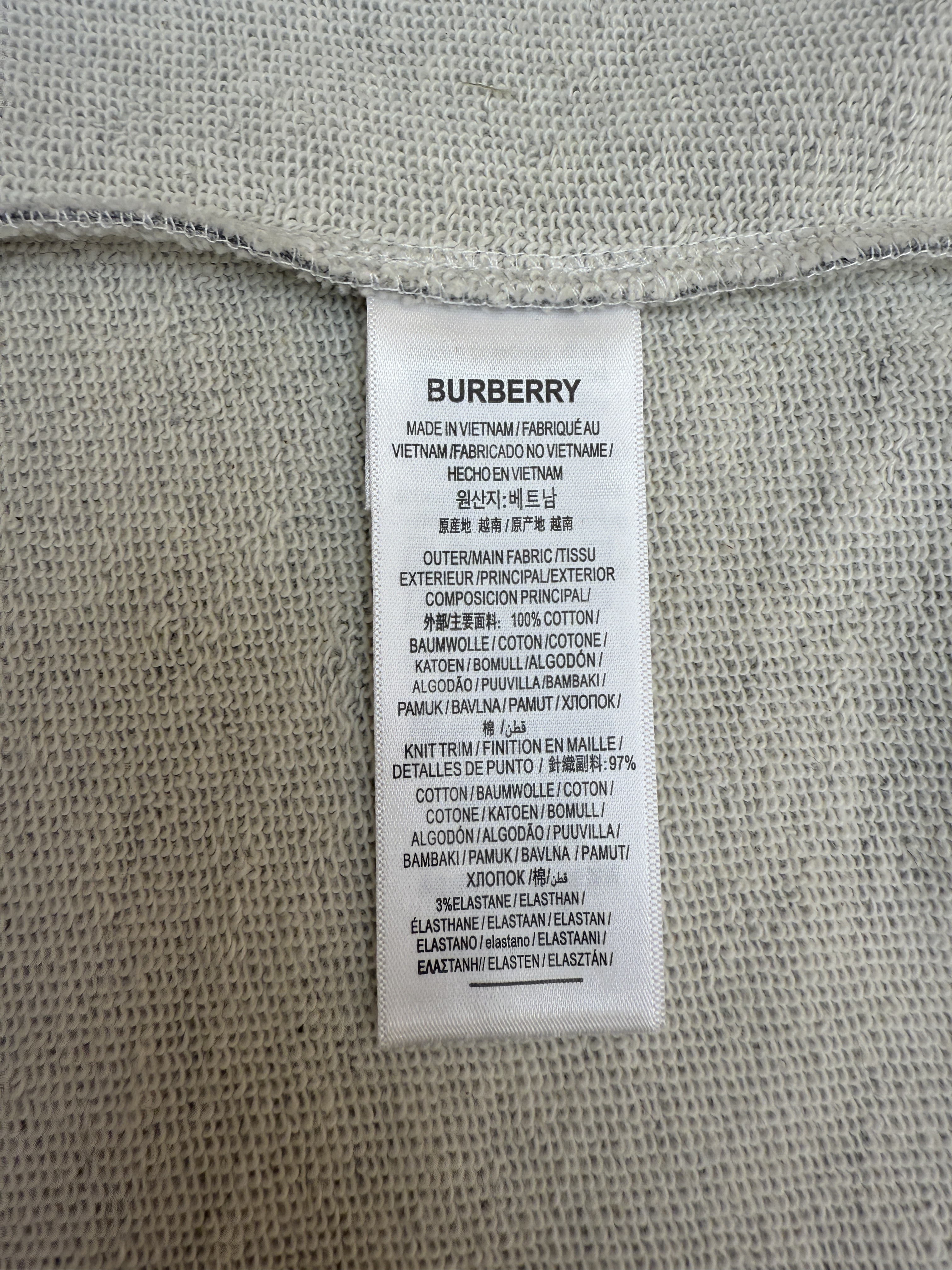 Burberry 巴宝莉 织带饰 边圆领卫衣 外套 长袖 秋冬 灰色 黑色 B0