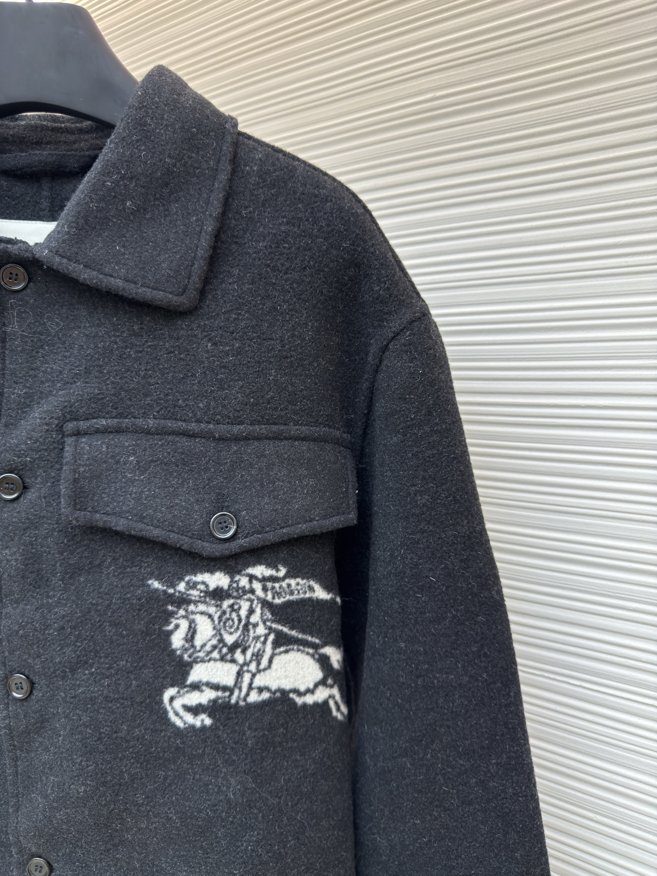 Burberry 巴宝莉 战马色织双面呢外套 夹克 长袖 秋冬 深灰色 D0