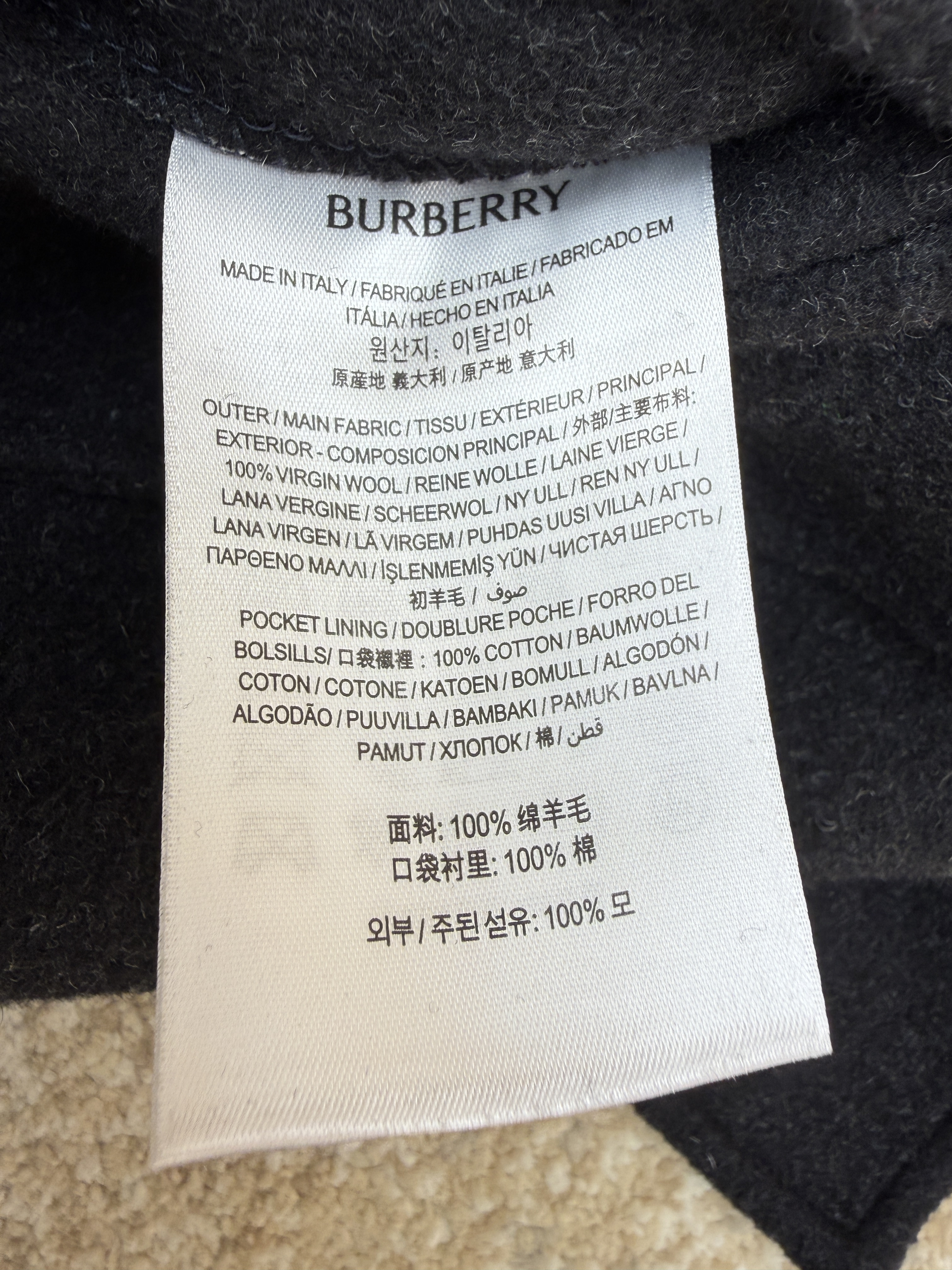 Burberry 巴宝莉 战马色织双面呢外套 夹克 长袖 秋冬 深灰色 D0