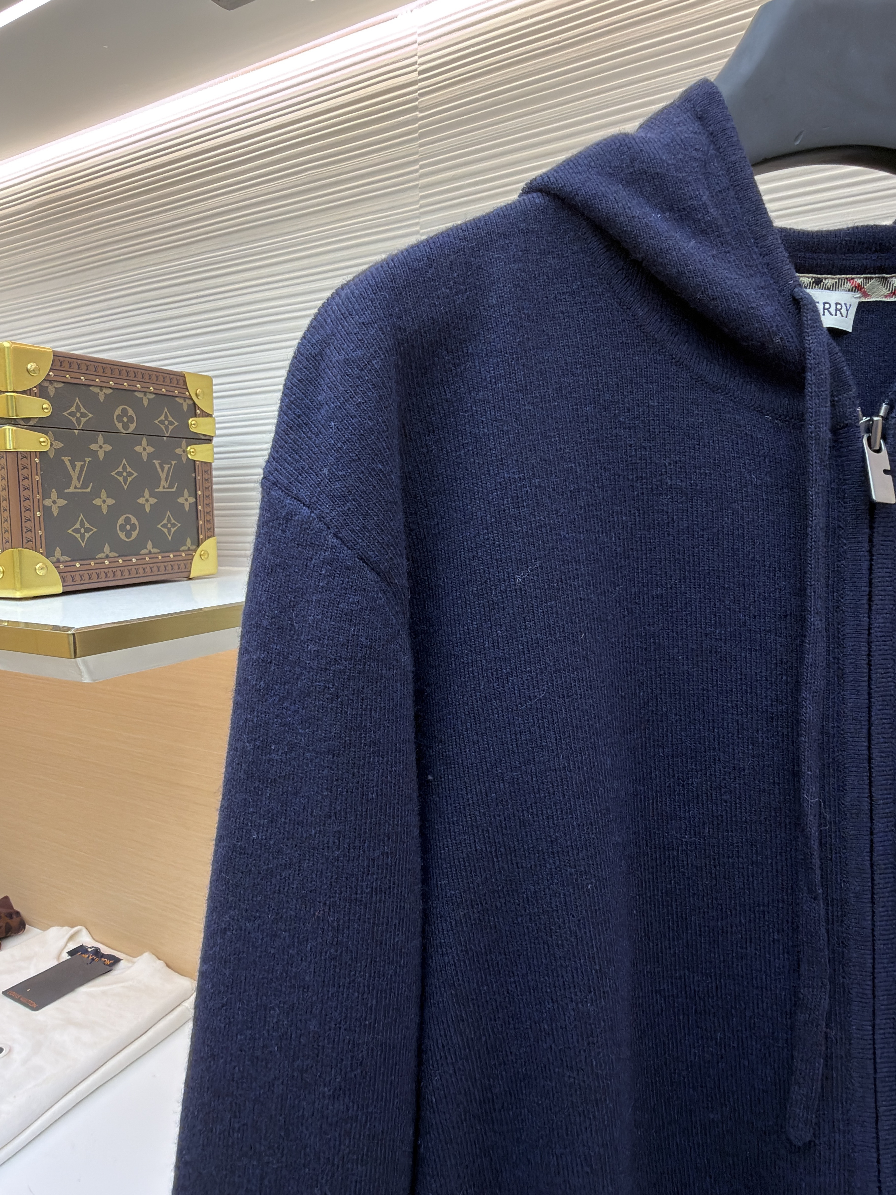 Burberry 巴宝莉 刺绣针织拉链连帽开衫 外套 针织衫 长袖 秋冬 灰色 藏蓝色 黑色 C0