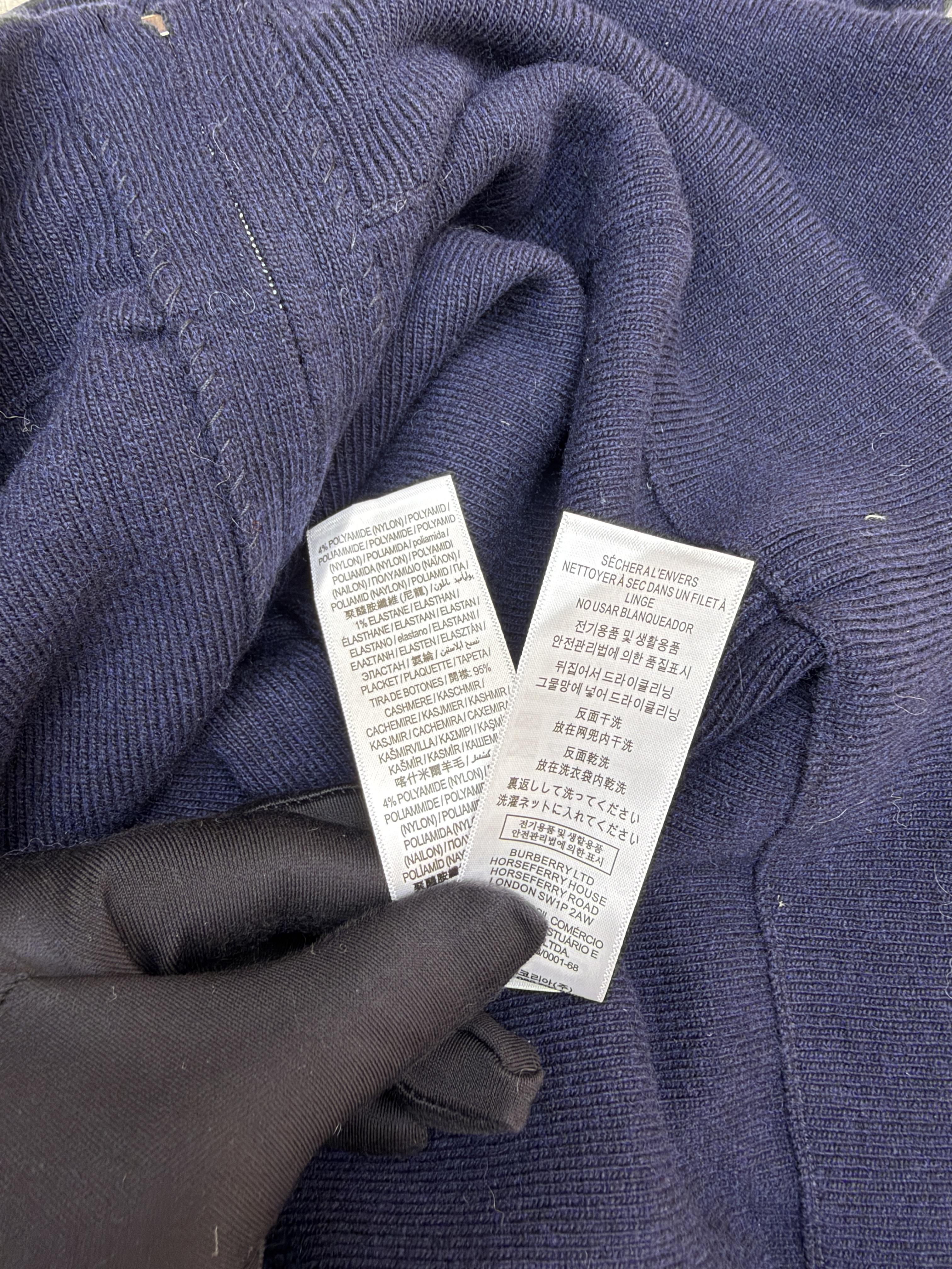 Burberry 巴宝莉 刺绣针织拉链连帽开衫 外套 针织衫 长袖 秋冬 灰色 藏蓝色 黑色 C0