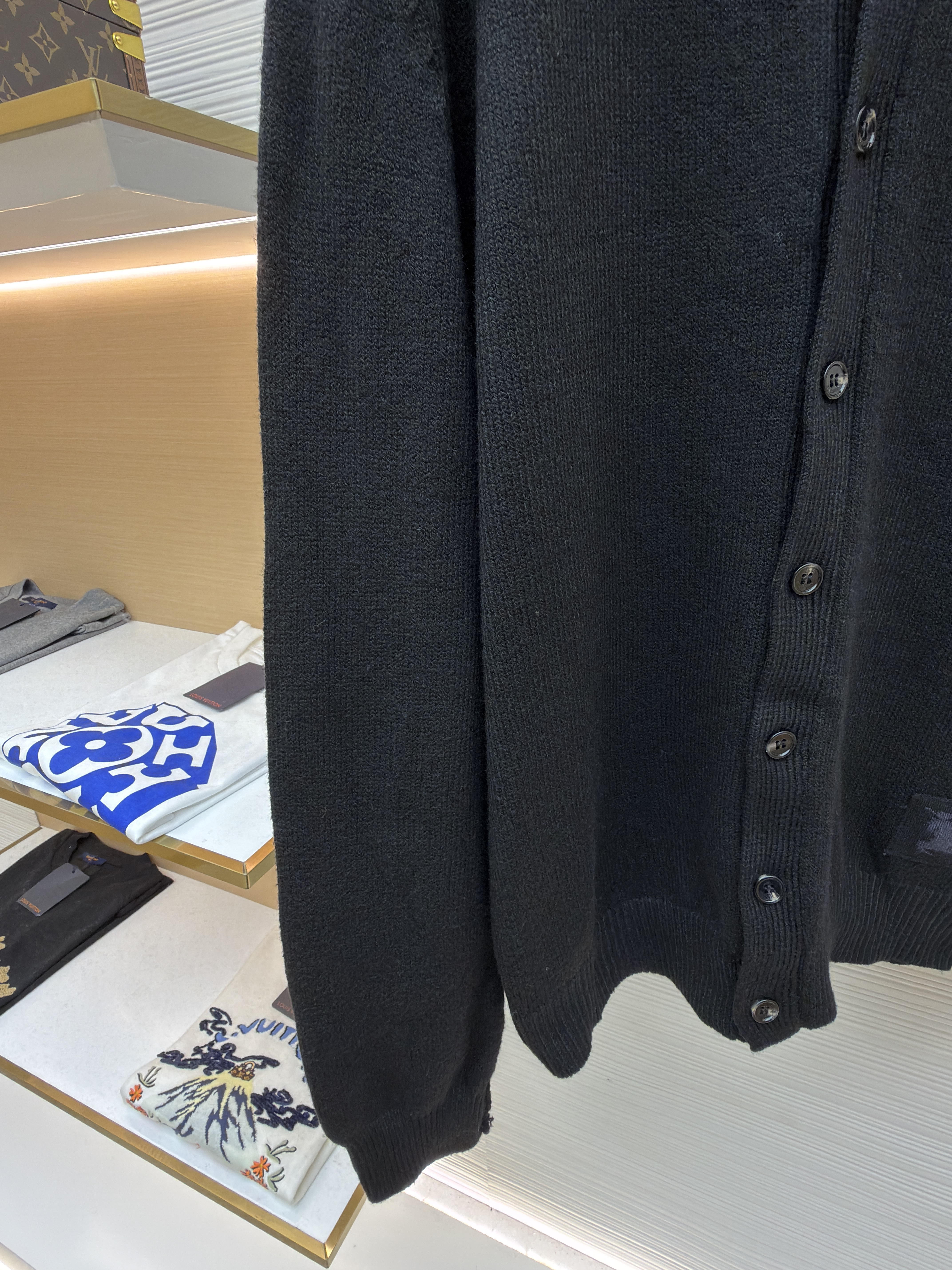 Burberry 巴宝莉 翻领罗纹针织羊绒衫 针织衫 毛衣 外套 长袖 秋冬 黑色 B0