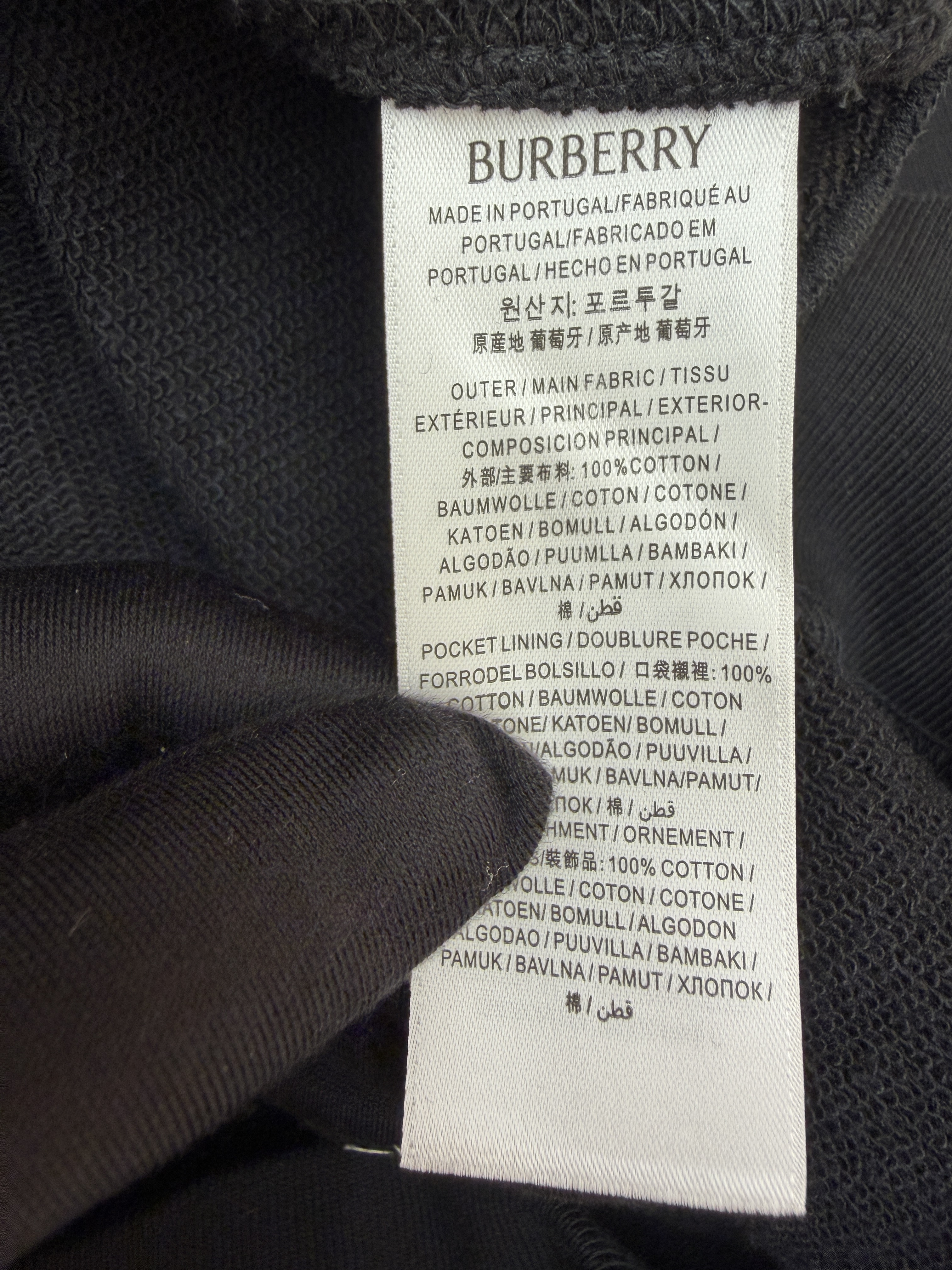 Burberry 巴宝莉 马术骑士绣花格纹拉链连帽卫衣 连帽衫 外套 夹克 长袖 秋冬 黑色 B5