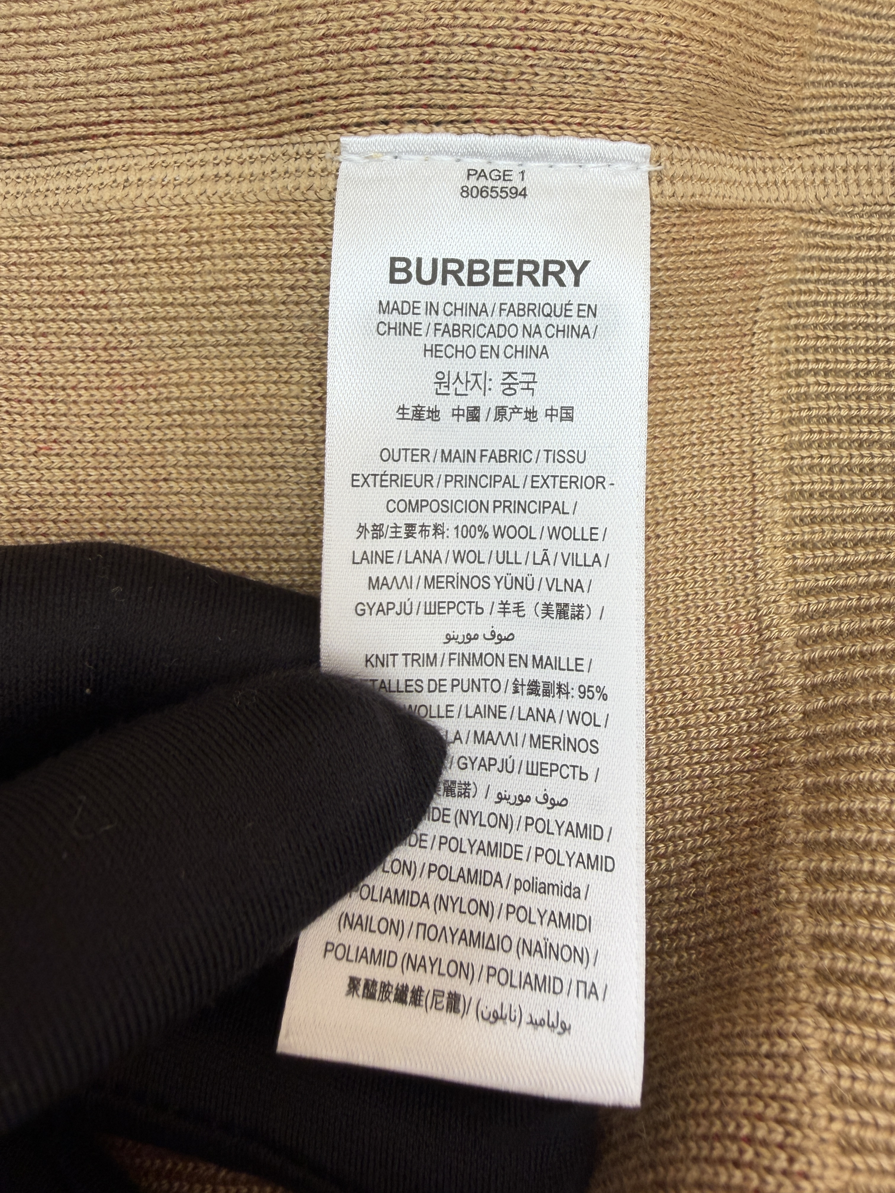 Burberry 巴宝莉 战马双面两穿羊绒格纹针织拉链连帽外套 夹克 针织衫 长袖 秋冬 卡其色 C0