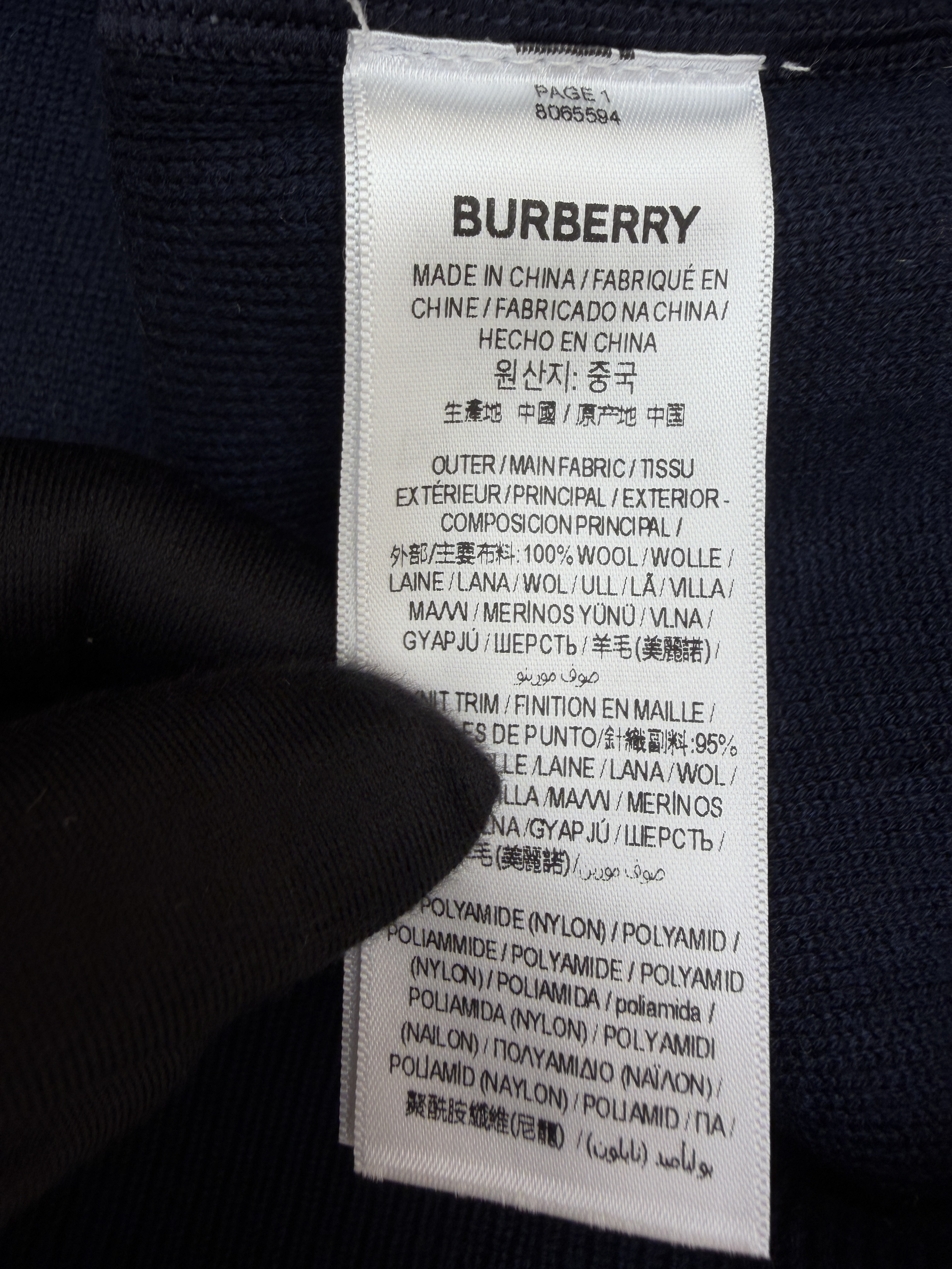 Burberry 巴宝莉 战马双面两穿羊绒格纹针织拉链连帽外套 夹克 针织衫 长袖 秋冬 蓝色 C0