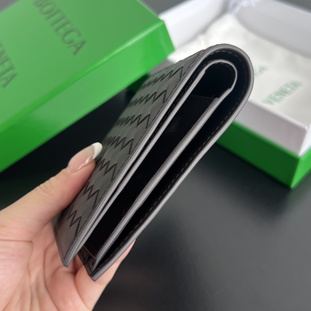 BV 葆蝶零钱袋 Bottega Veneta -Intrecciato Bi-fold wallet – Cowhide 钱包短夹 酒红-B0-805654