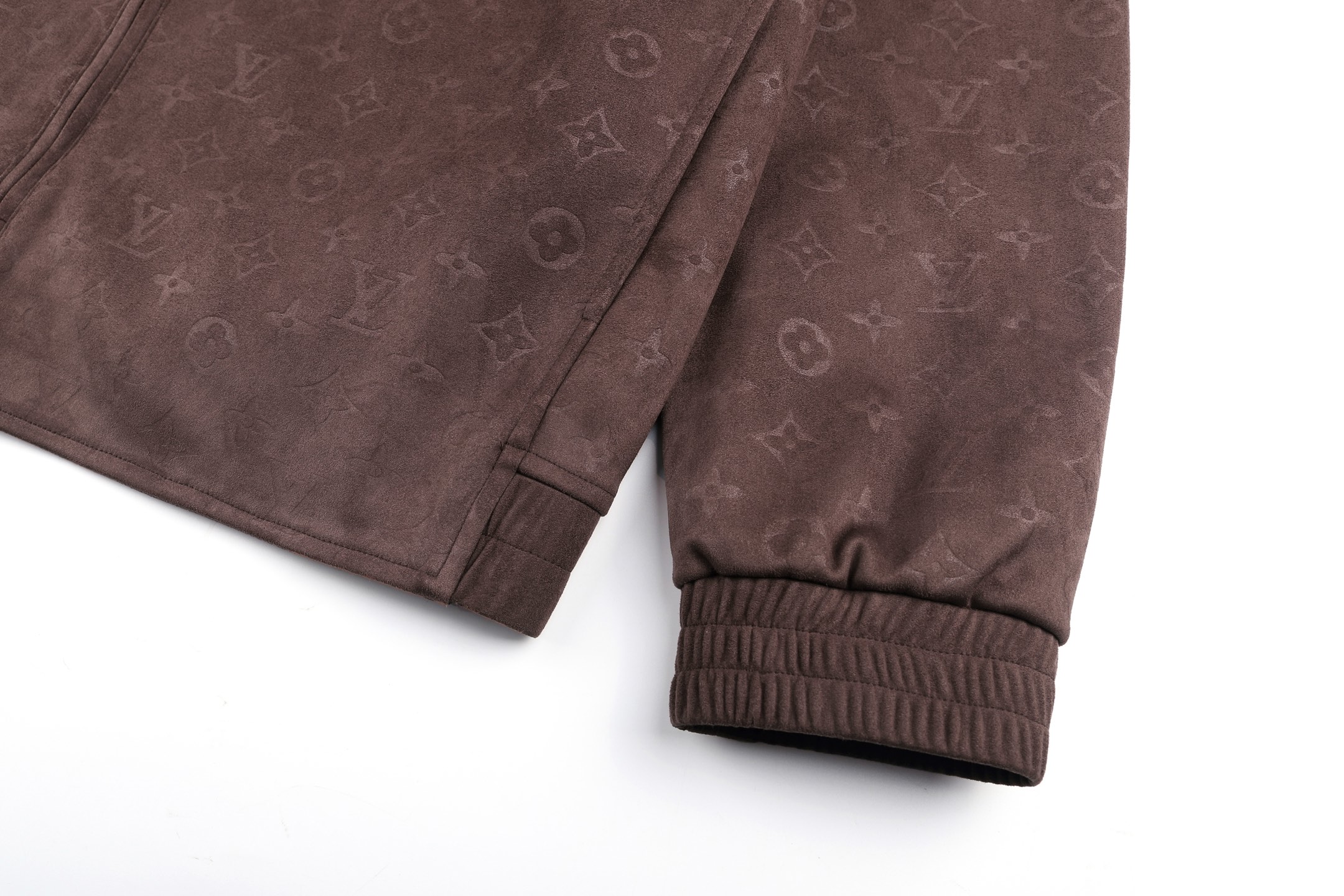LOUIS VUITTON 路易威登 满印压花绒面皮革拉链连帽卫衣 连帽衫 长袖 外套 夹克 C0 