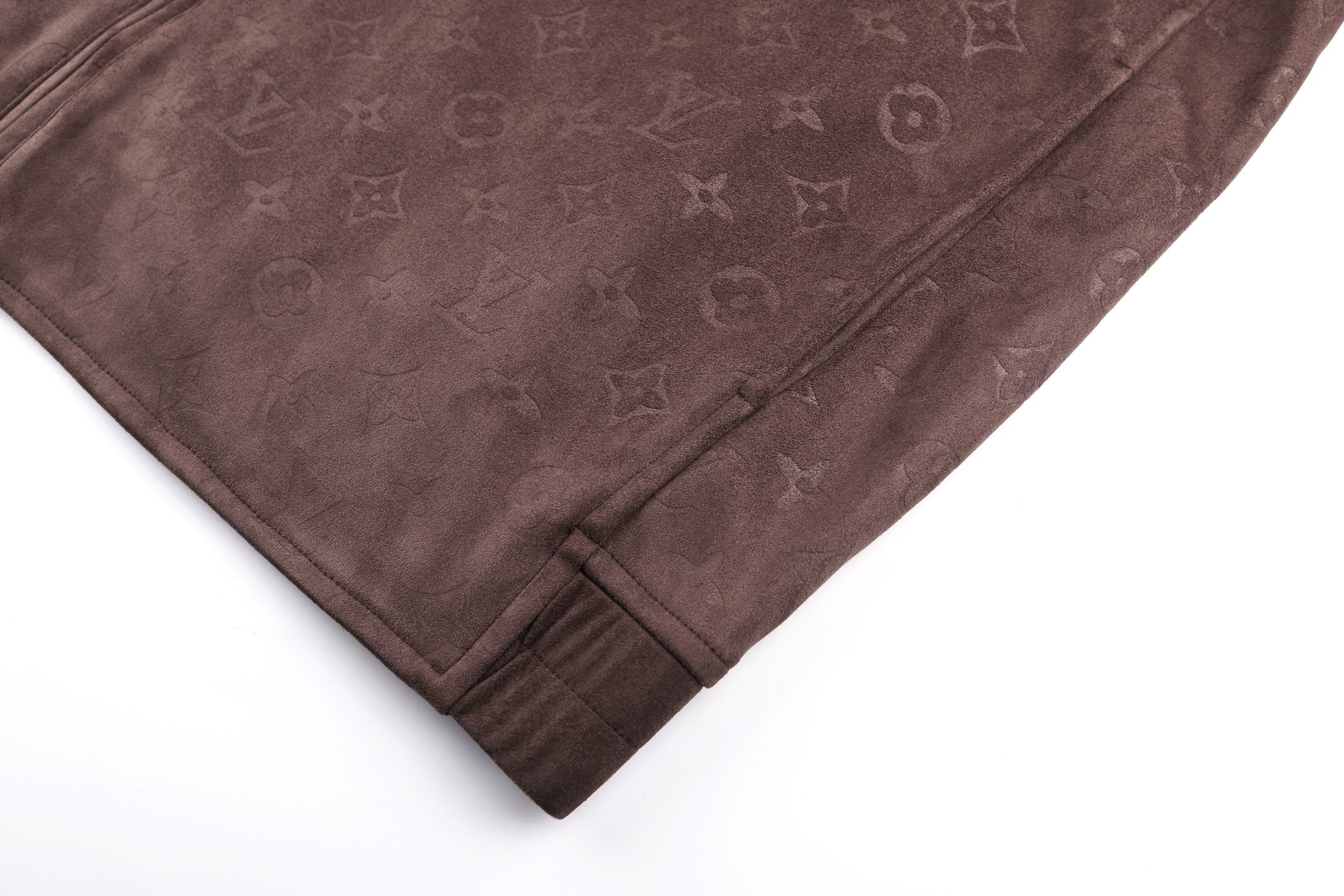 LOUIS VUITTON 路易威登 满印压花绒面皮革拉链连帽卫衣 连帽衫 长袖 外套 夹克 C0 