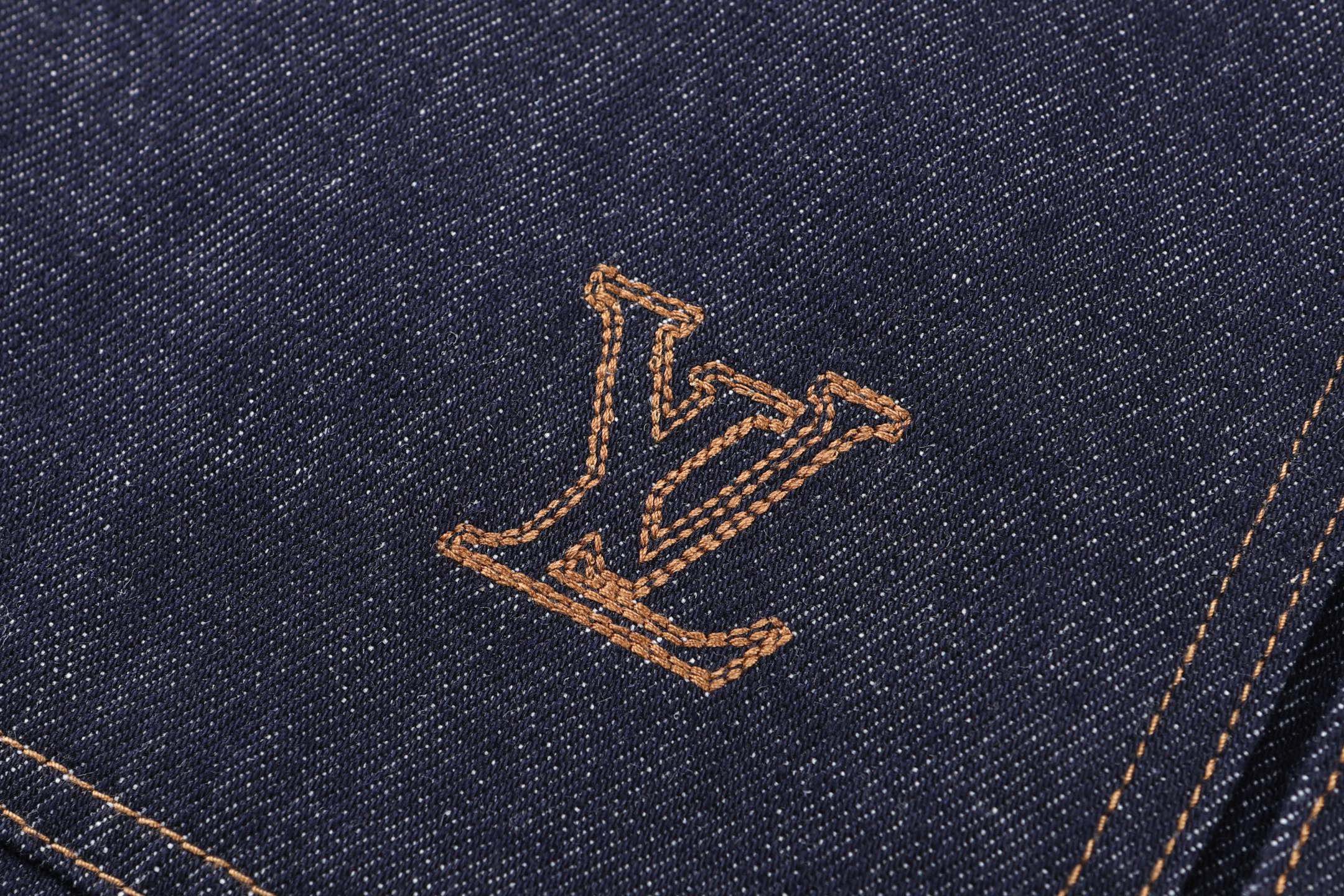 LOUIS VUITTON 路易威登 刺绣标识牛仔衬衫 外套 夹克 牛仔衣 长袖 C0 