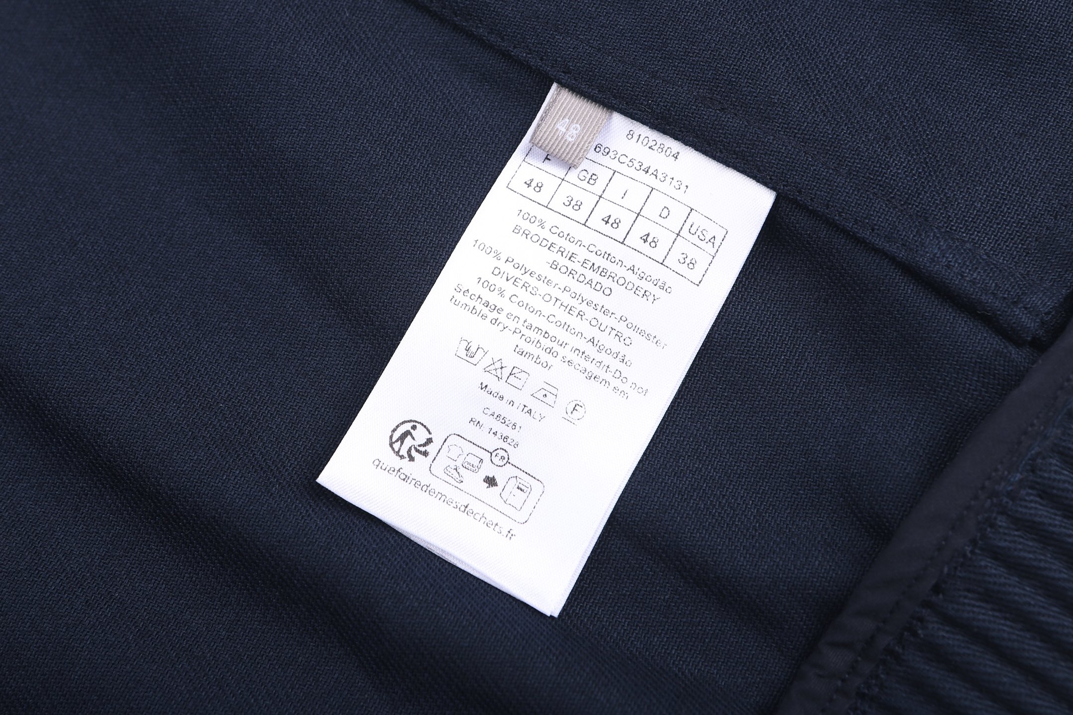 DIOR 迪奥 棉质华达呢刺绣logo拉链夹克 外套 长袖 秋冬 蓝色 灰色 C0