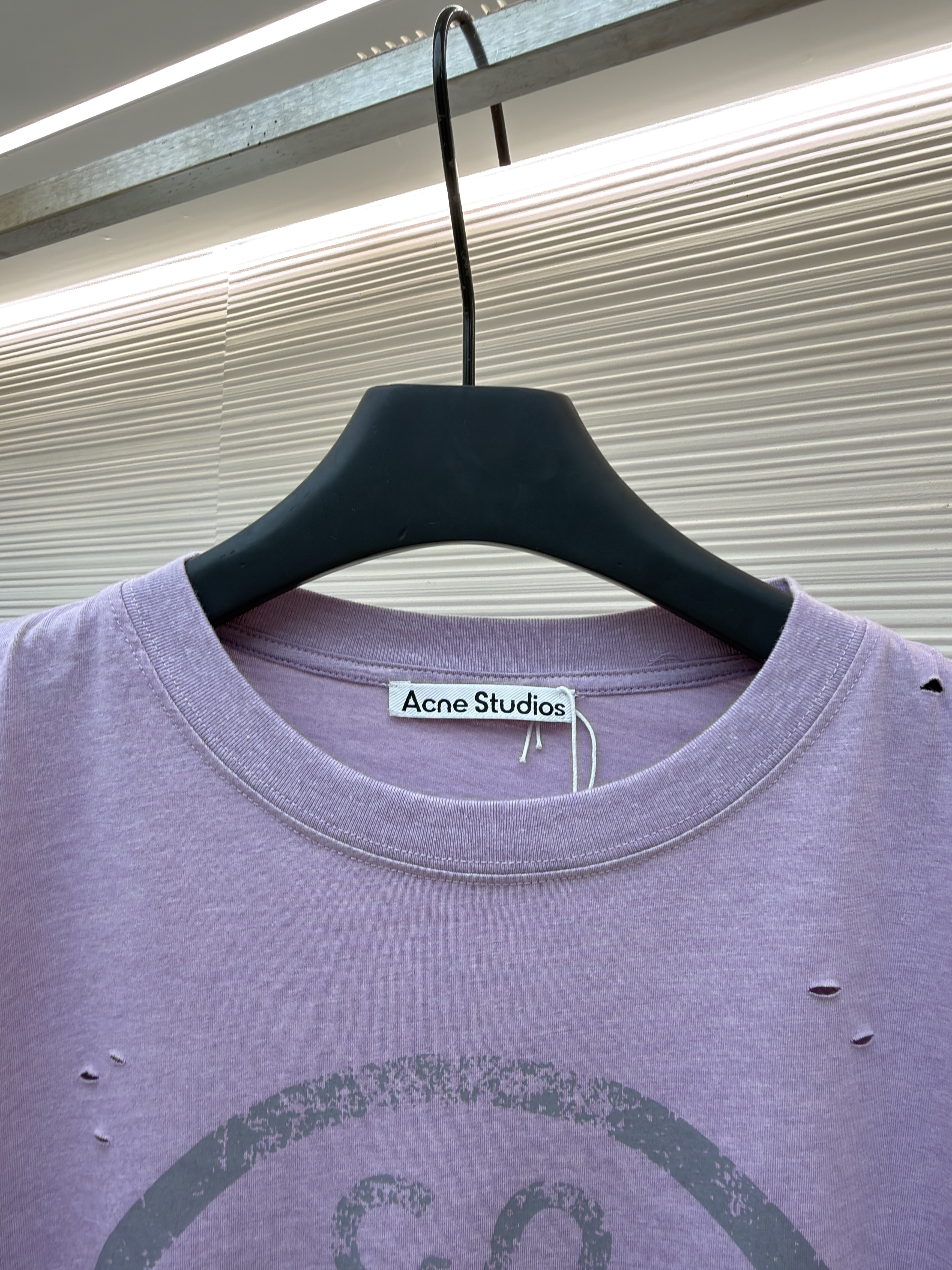Acne Studios 纽扣徽标印花假两件圆领T恤 打底衫 长袖 紫色 蓝色 A5 CL0431-833