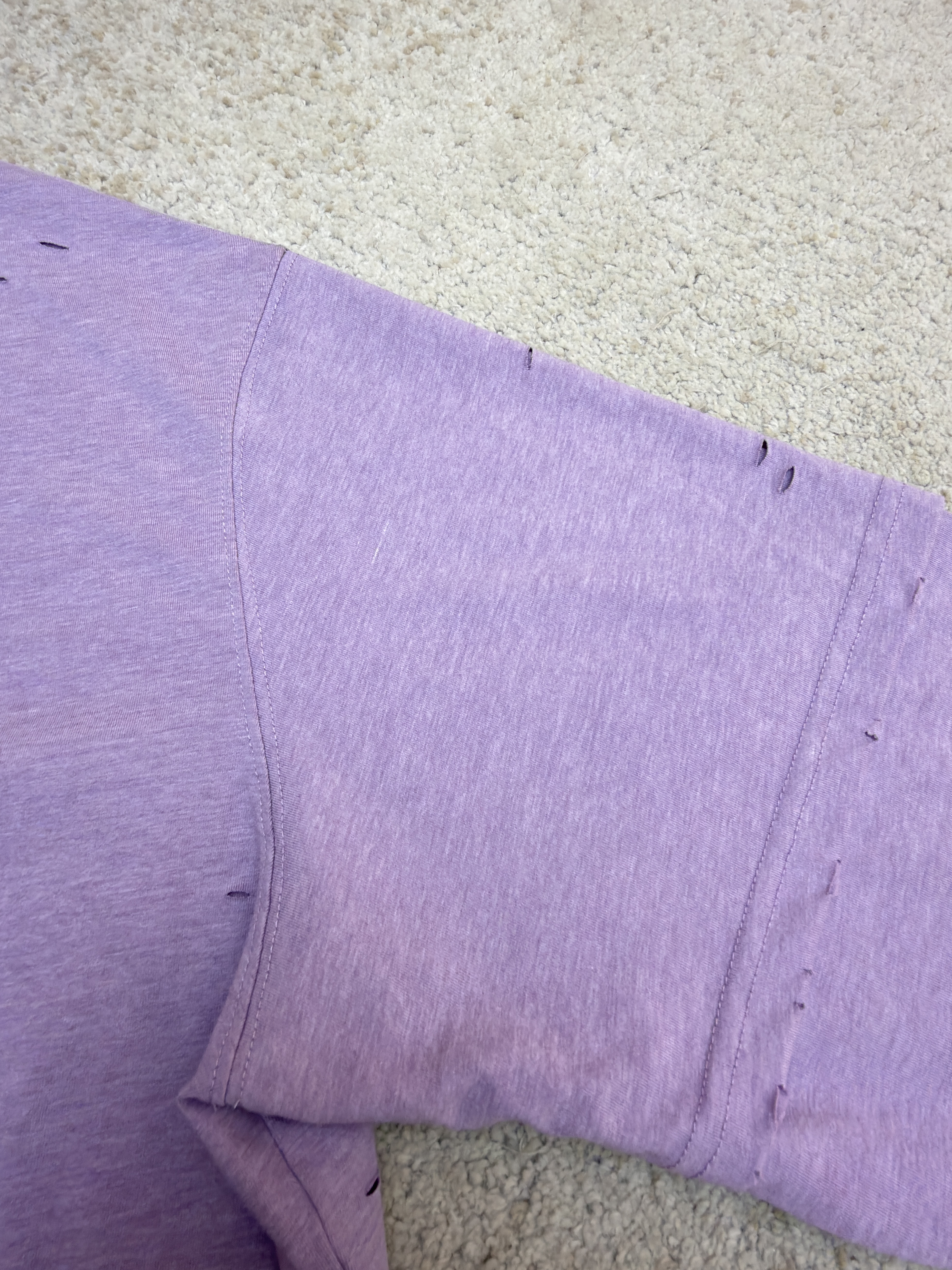 Acne Studios 纽扣徽标印花假两件圆领T恤 打底衫 长袖 紫色 蓝色 A5 CL0431-833