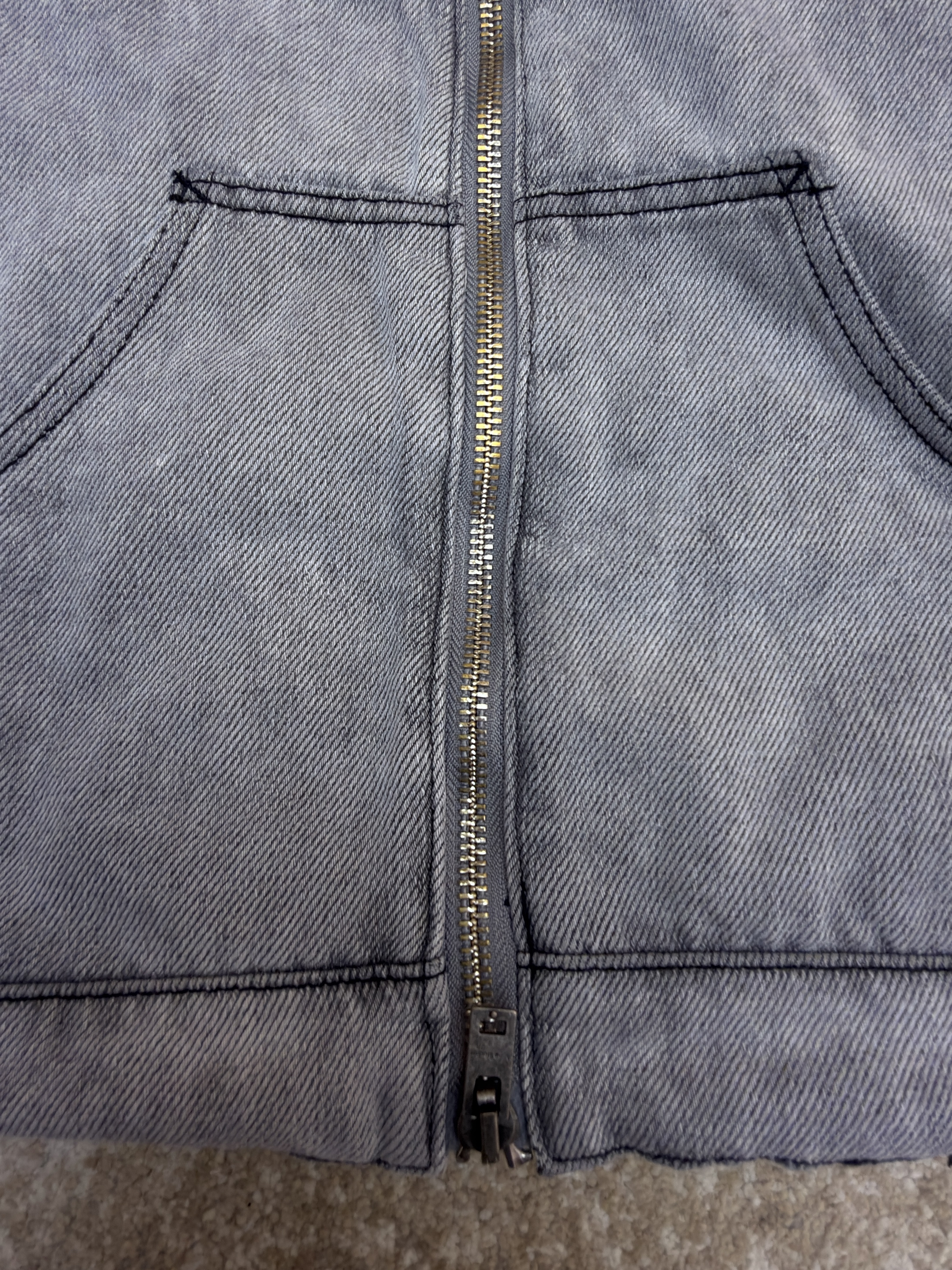 Acne Studios 做旧皮革牛仔棉服 牛仔外套 夹克 外套 长袖 保暖 灰色 C5