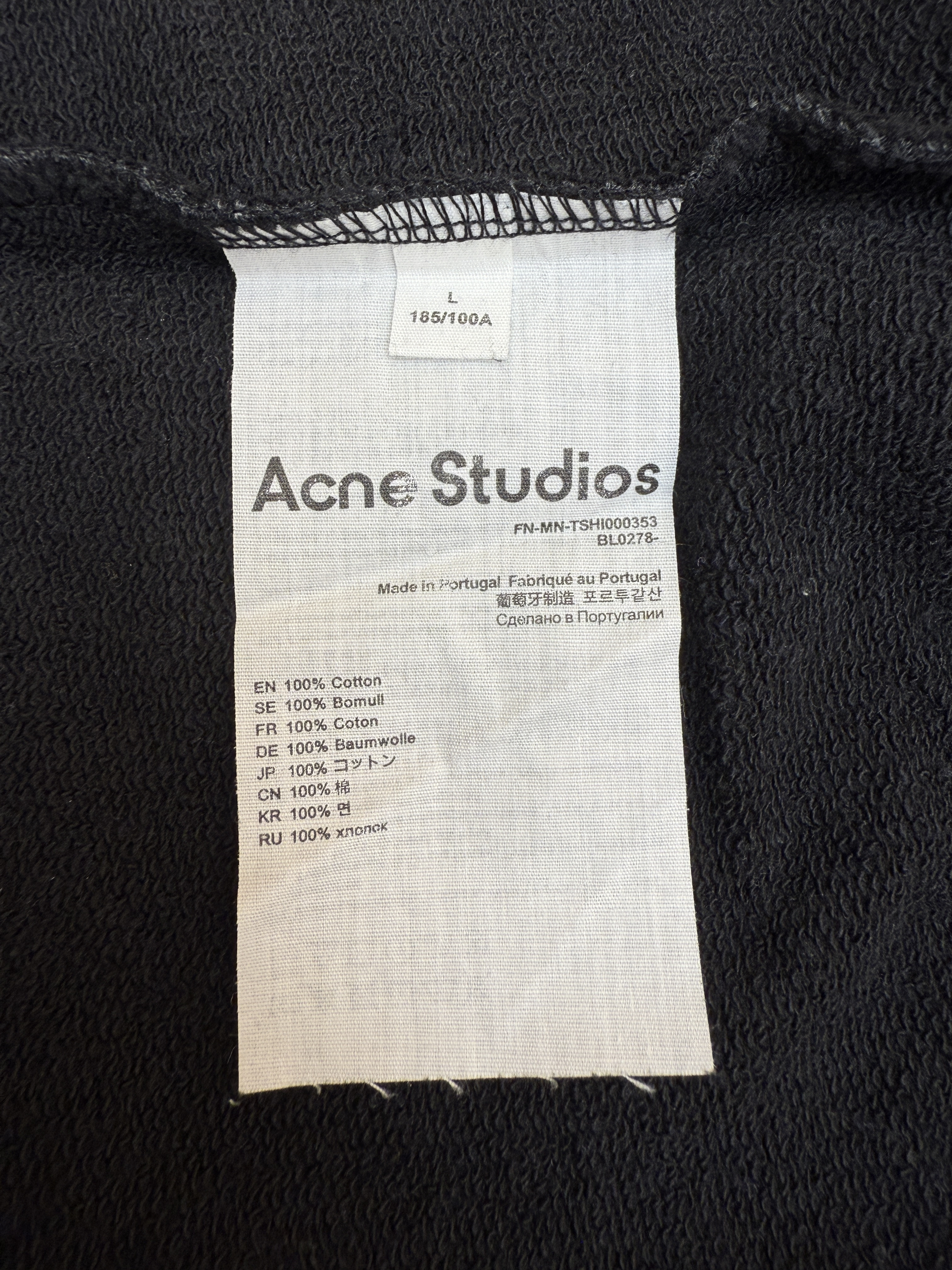 Acne Studios 破洞做旧徽标圆领卫衣 运动衫 外套 长袖 黑灰色 灰绿色 B0