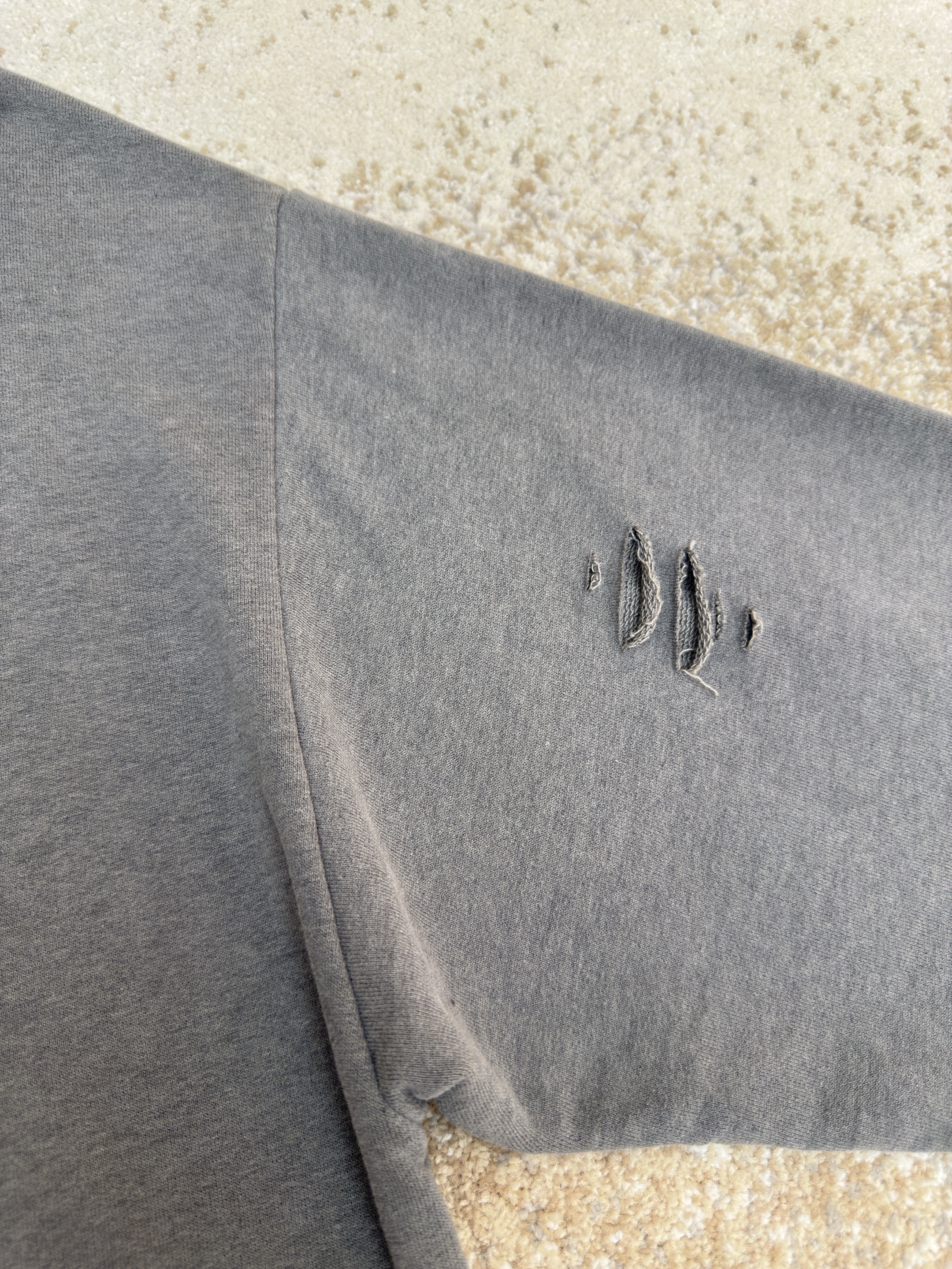 Acne Studios 破洞做旧徽标圆领卫衣 运动衫 外套 长袖 黑灰色 灰绿色 B0