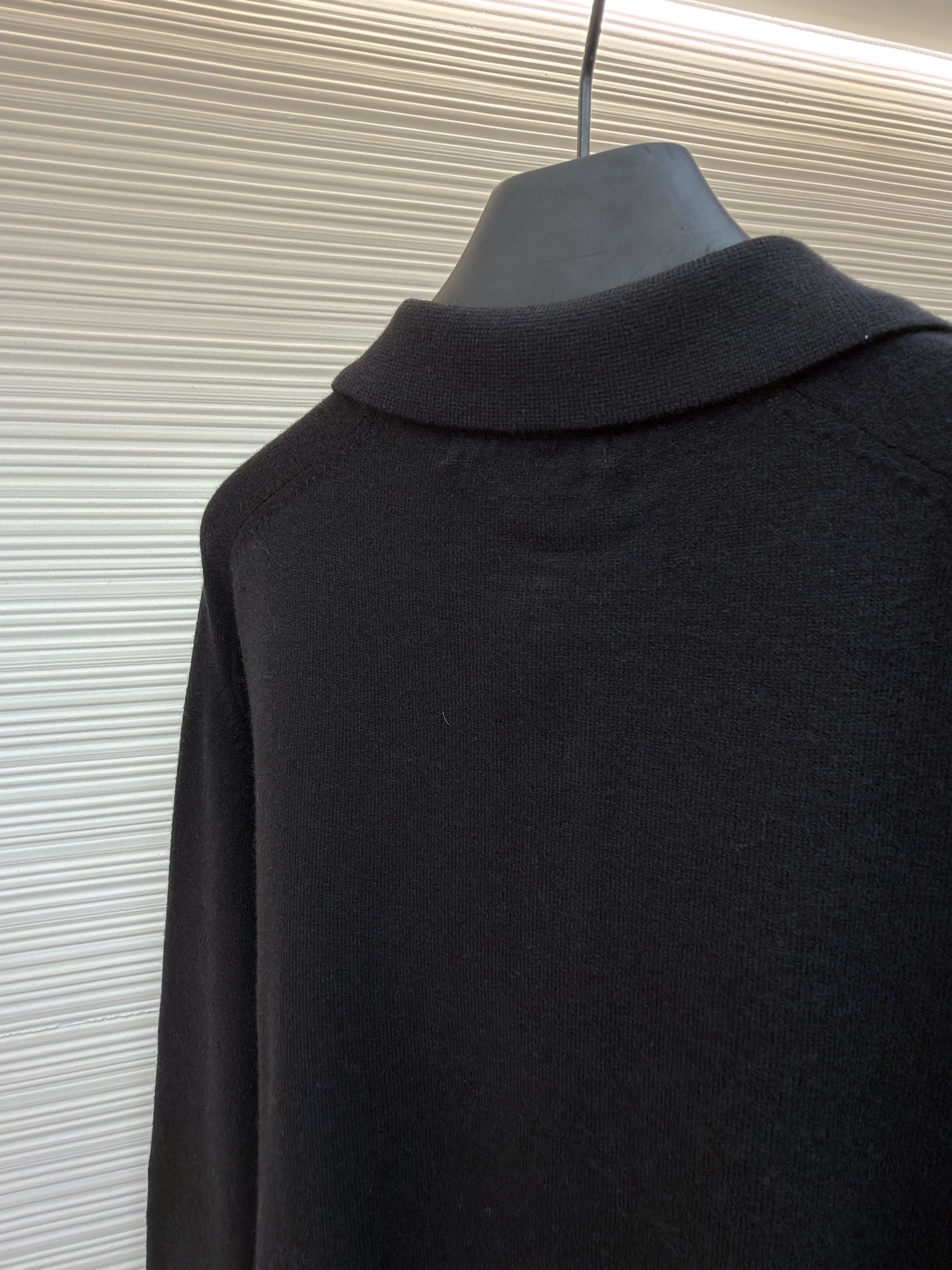 Acne Studios 徽标刺绣针织Polo衫 毛衣 针织衫 长袖 灰色 黑色 A7