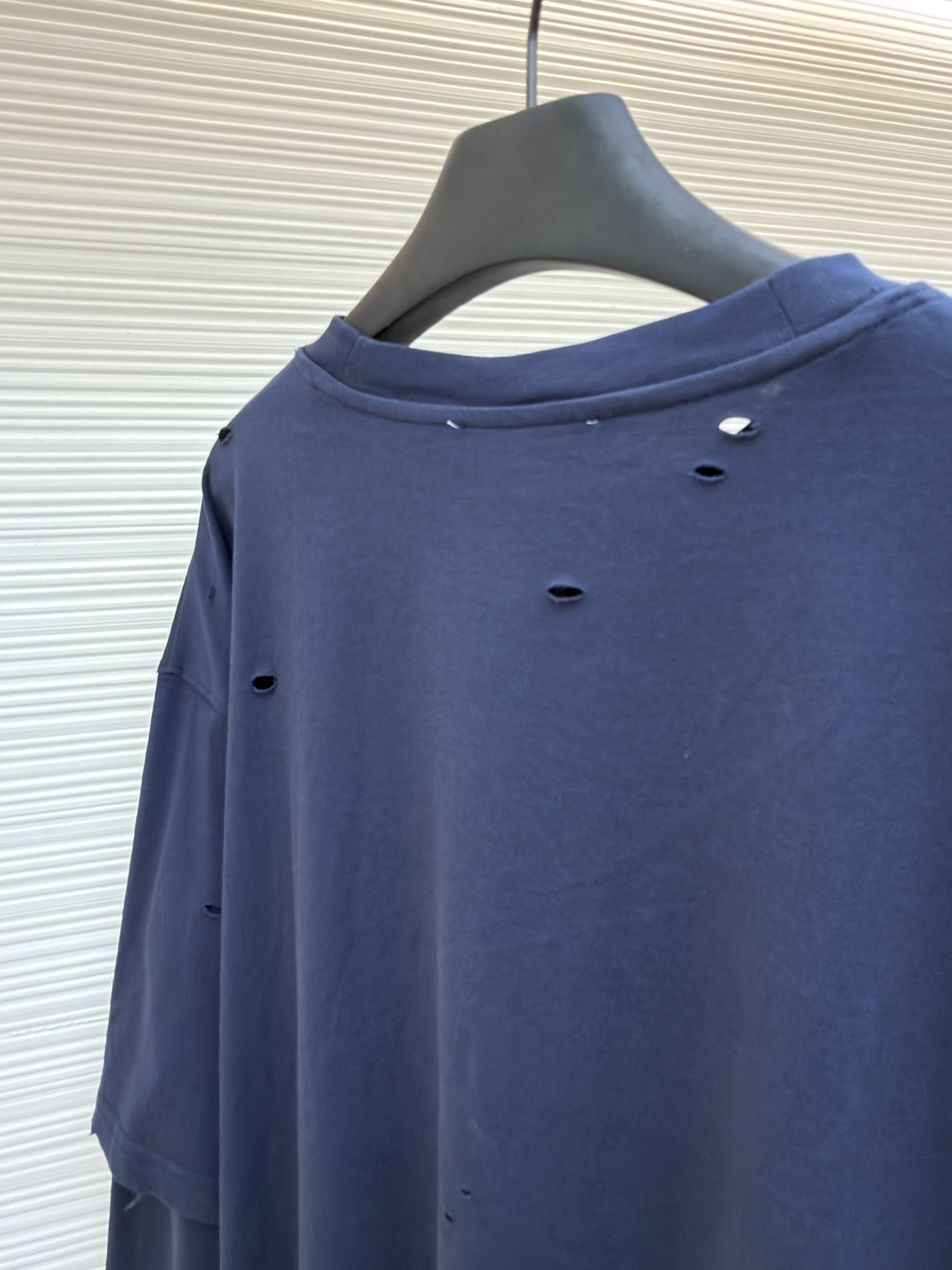 Acne Studios 纽扣徽标印花假两件圆领T恤 打底衫 长袖 紫色 蓝色 A5 CL0431-833