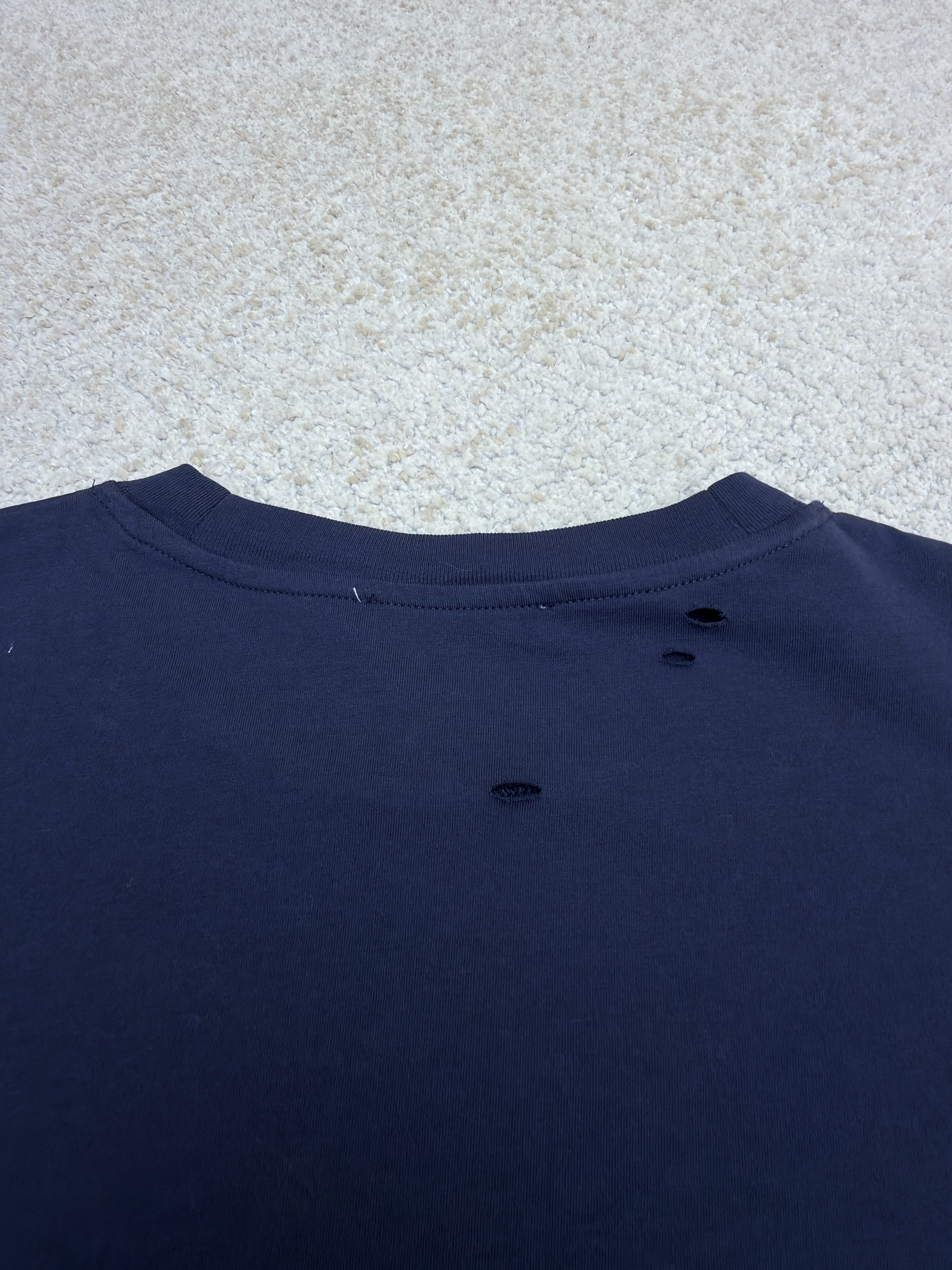 Acne Studios 纽扣徽标印花假两件圆领T恤 打底衫 长袖 紫色 蓝色 A5 CL0431-833