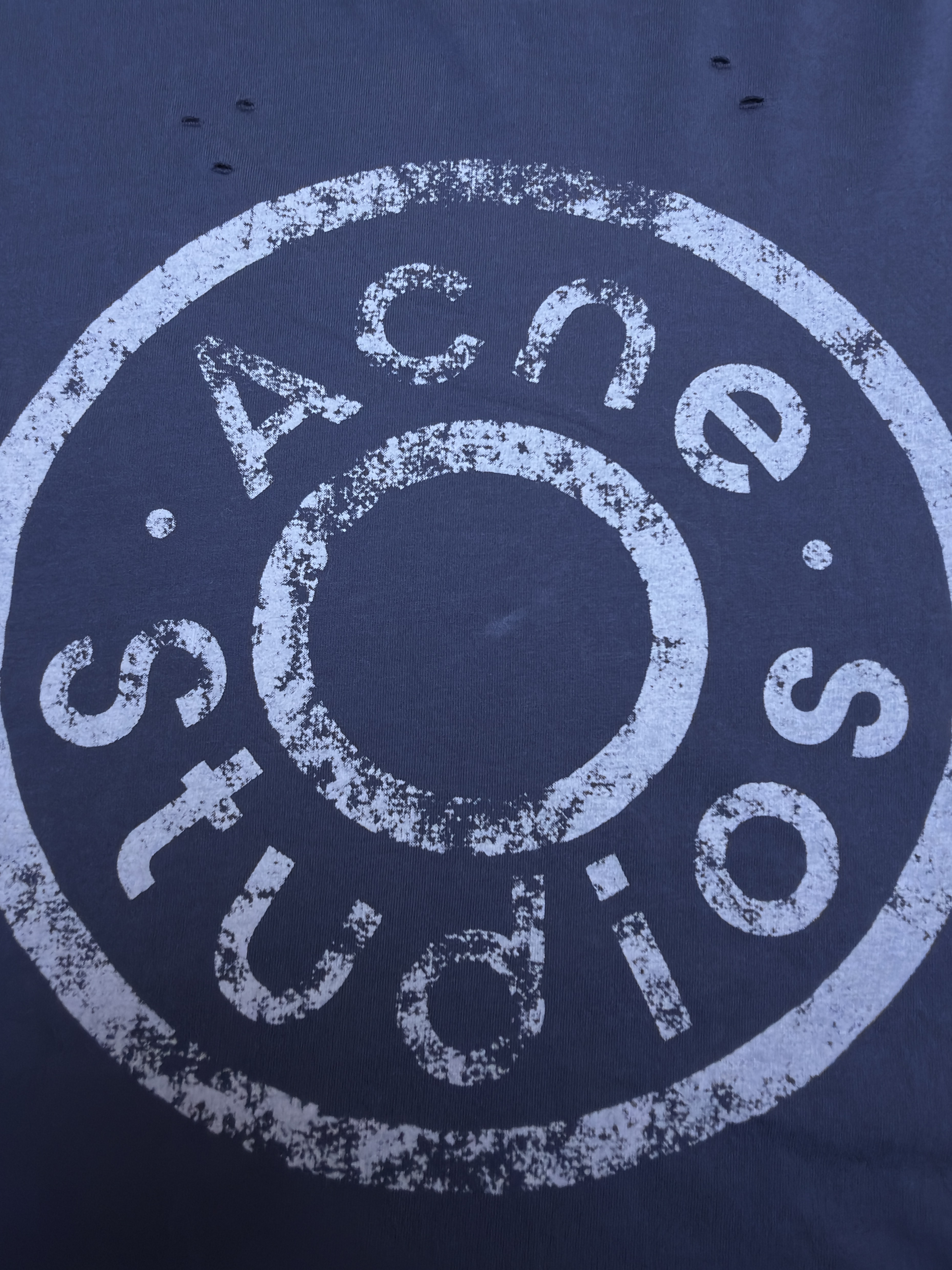Acne Studios 纽扣徽标印花假两件圆领T恤 打底衫 长袖 紫色 蓝色 A5 CL0431-833