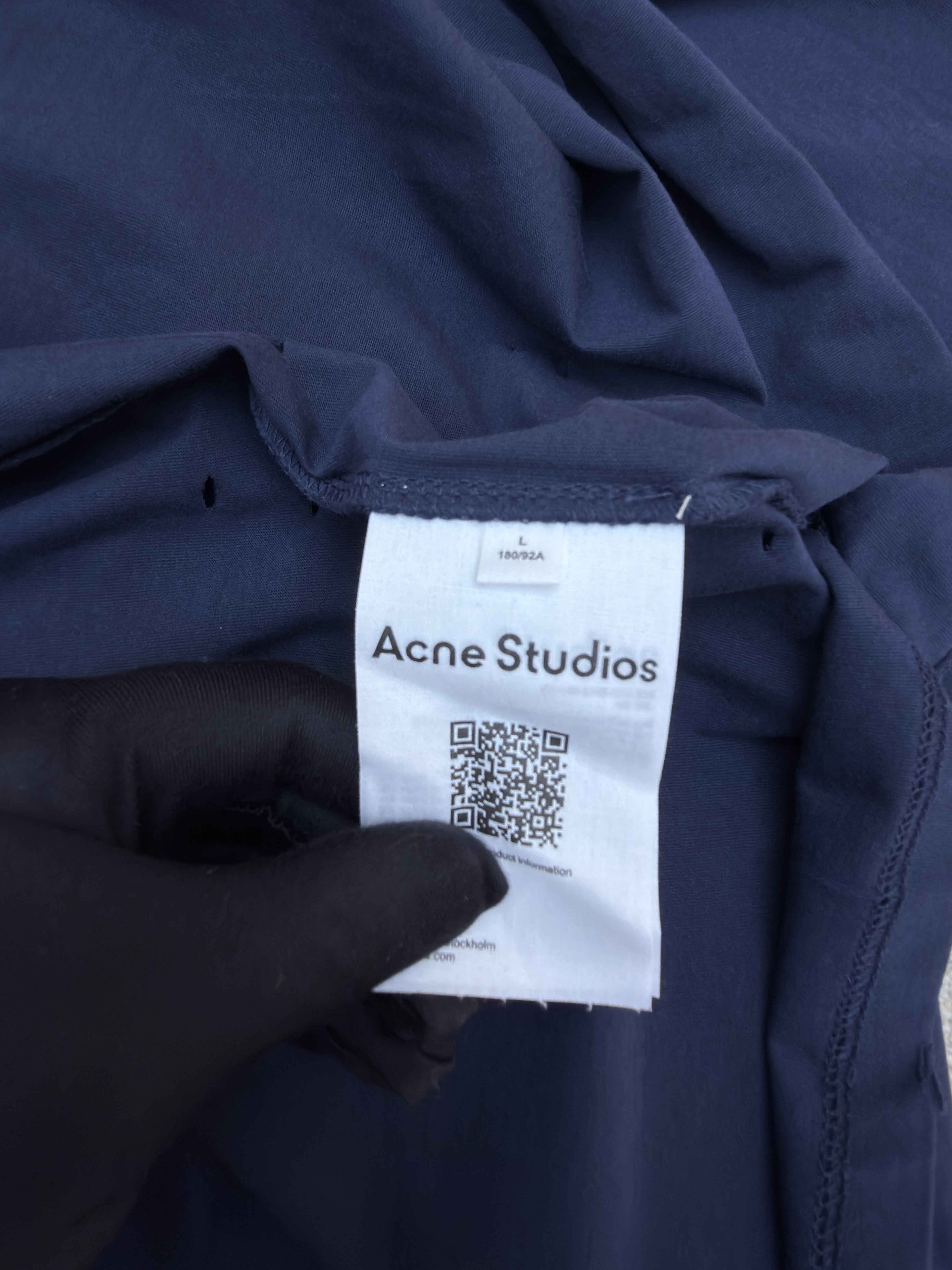 Acne Studios 纽扣徽标印花假两件圆领T恤 打底衫 长袖 紫色 蓝色 A5 CL0431-833