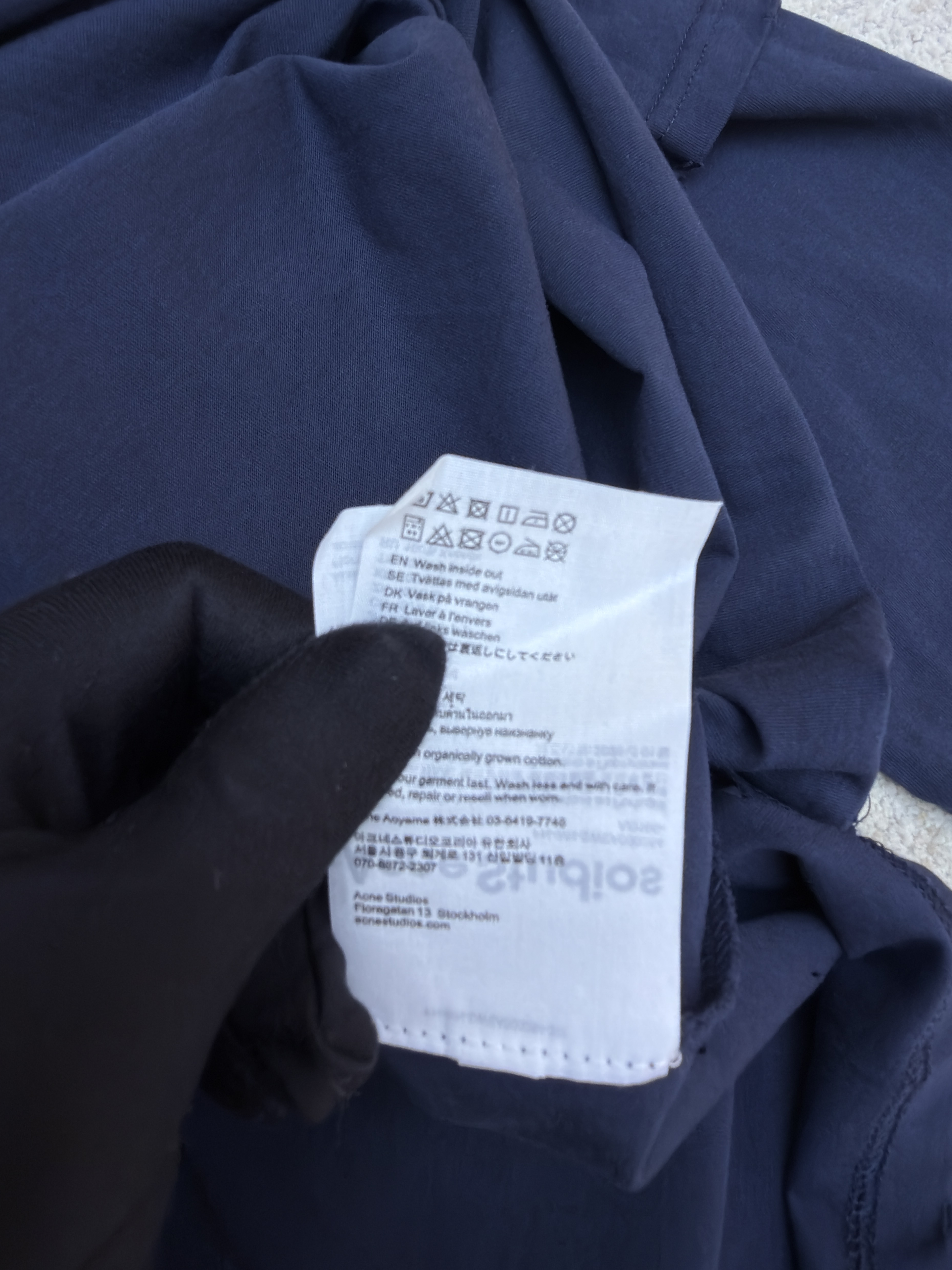 Acne Studios 纽扣徽标印花假两件圆领T恤 打底衫 长袖 紫色 蓝色 A5 CL0431-833