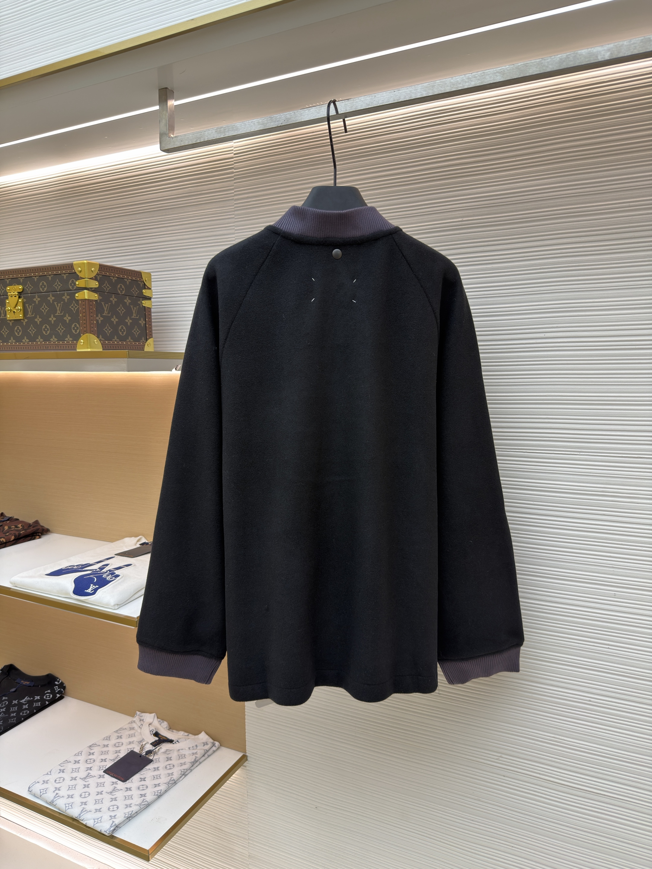 Maison Margiela 马吉拉 拼接插肩羊毛呢拉链外套 夹克 长袖 秋冬 黑色 B5 