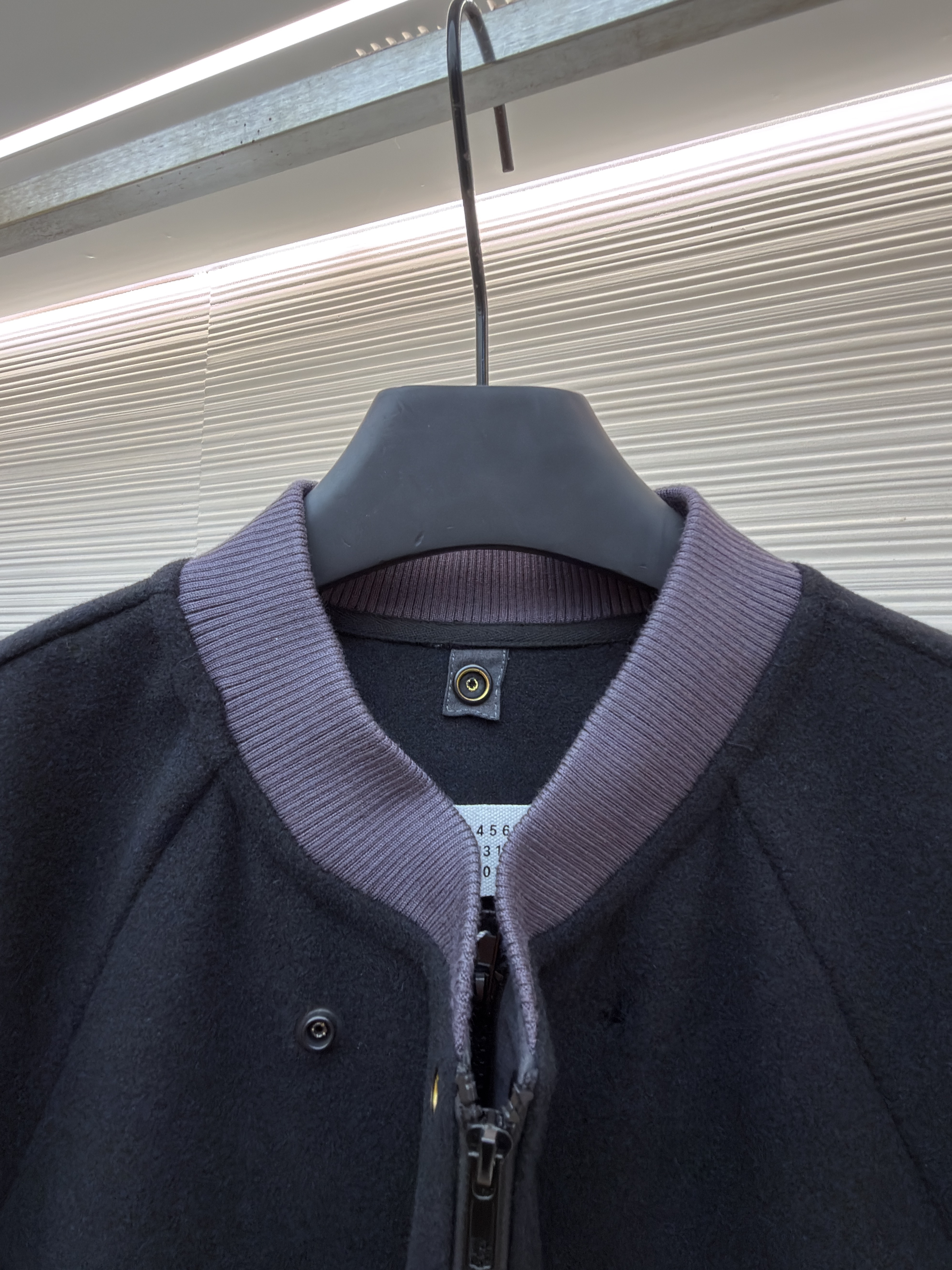 Maison Margiela 马吉拉 拼接插肩羊毛呢拉链外套 夹克 长袖 秋冬 黑色 B5 