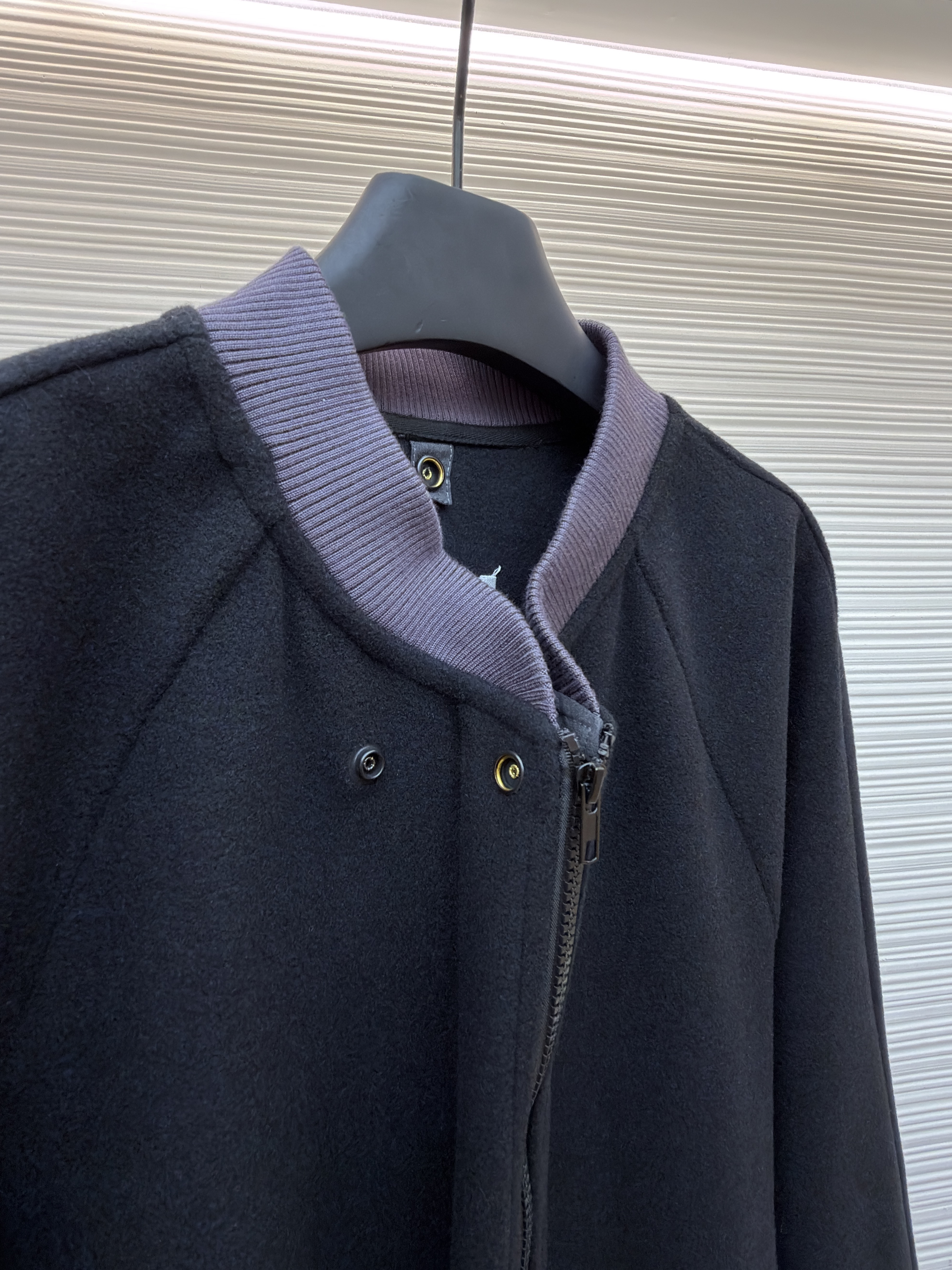 Maison Margiela 马吉拉 拼接插肩羊毛呢拉链外套 夹克 长袖 秋冬 黑色 B5 