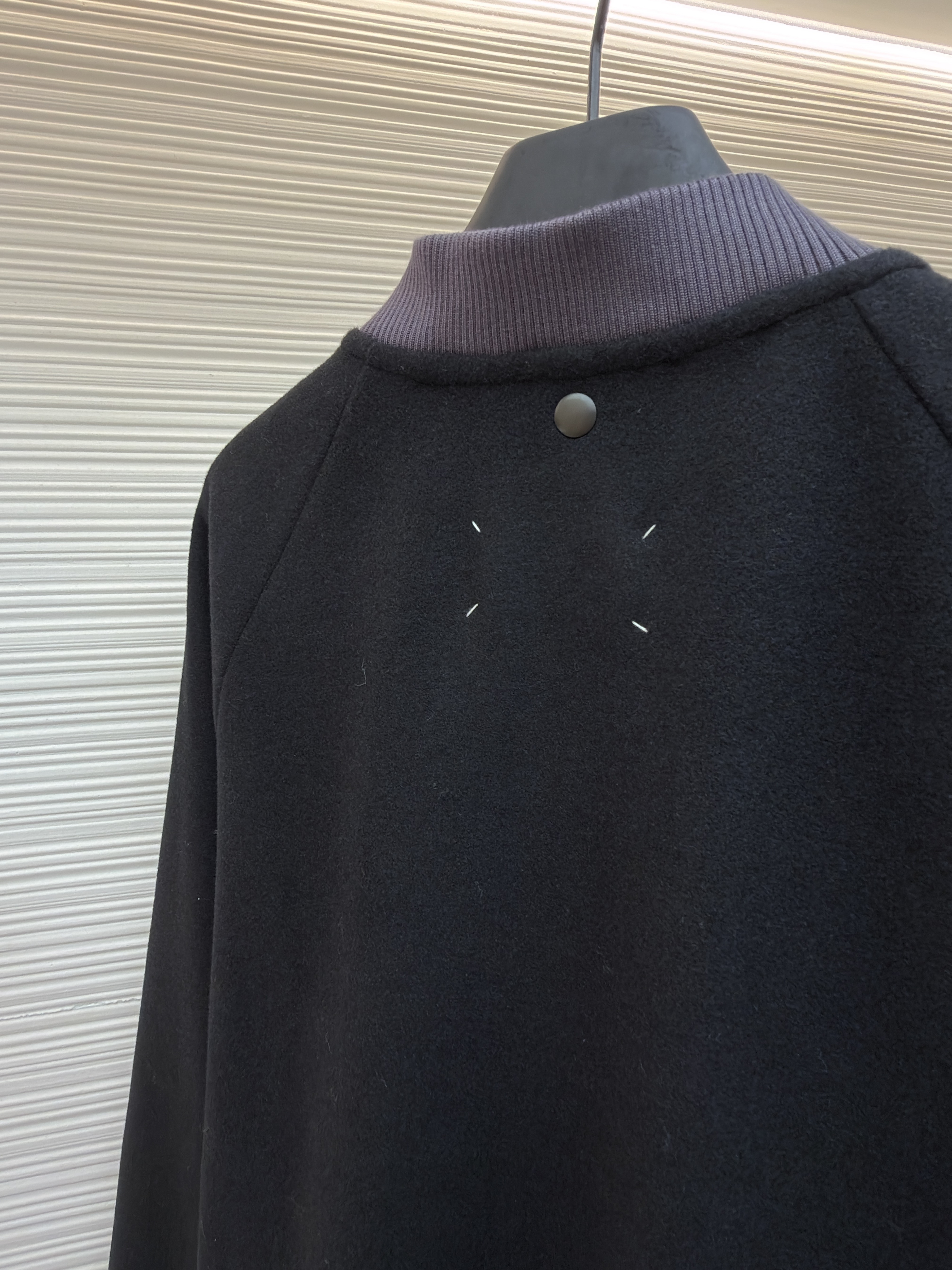 Maison Margiela 马吉拉 拼接插肩羊毛呢拉链外套 夹克 长袖 秋冬 黑色 B5 