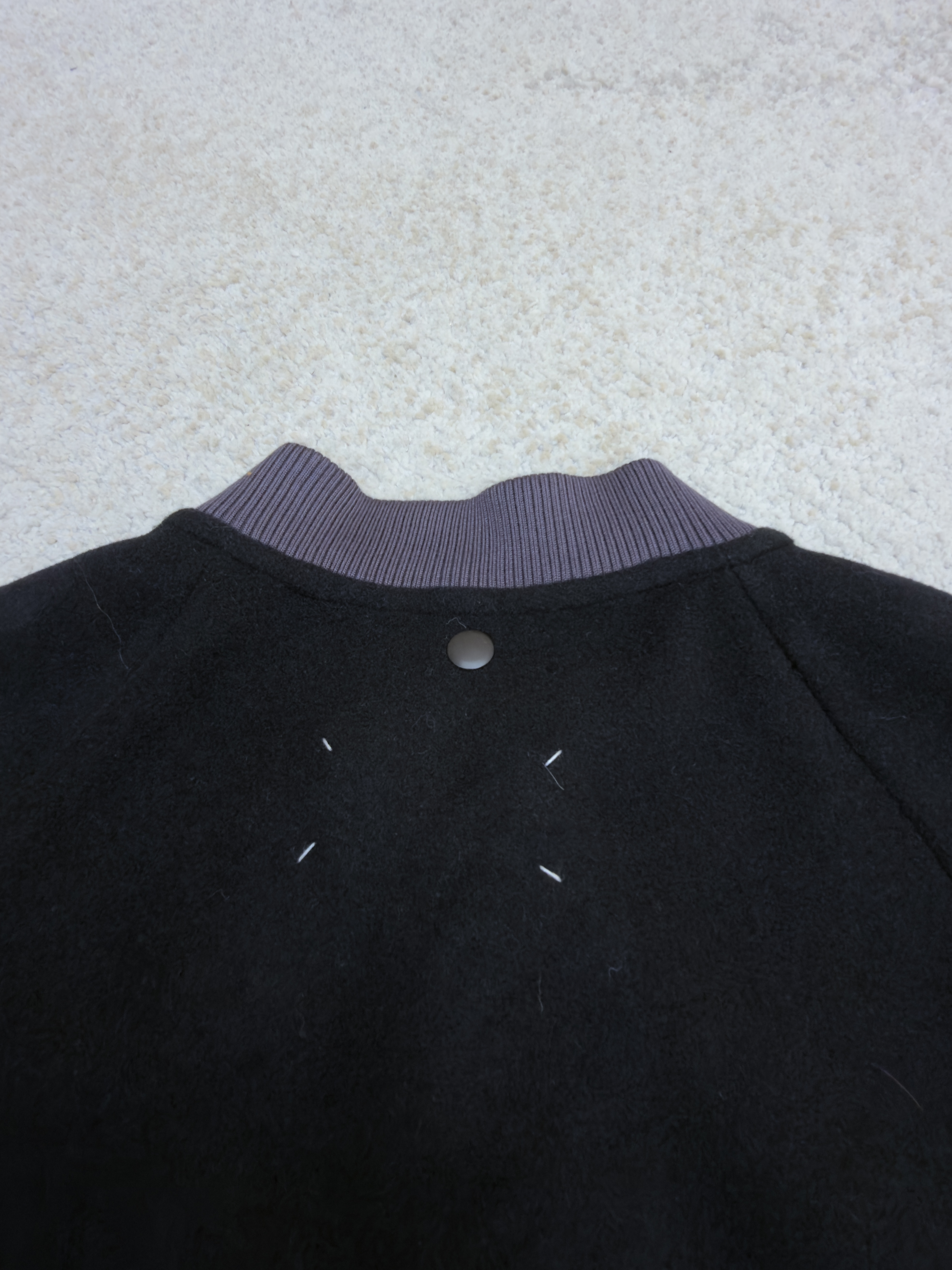 Maison Margiela 马吉拉 拼接插肩羊毛呢拉链外套 夹克 长袖 秋冬 黑色 B5 