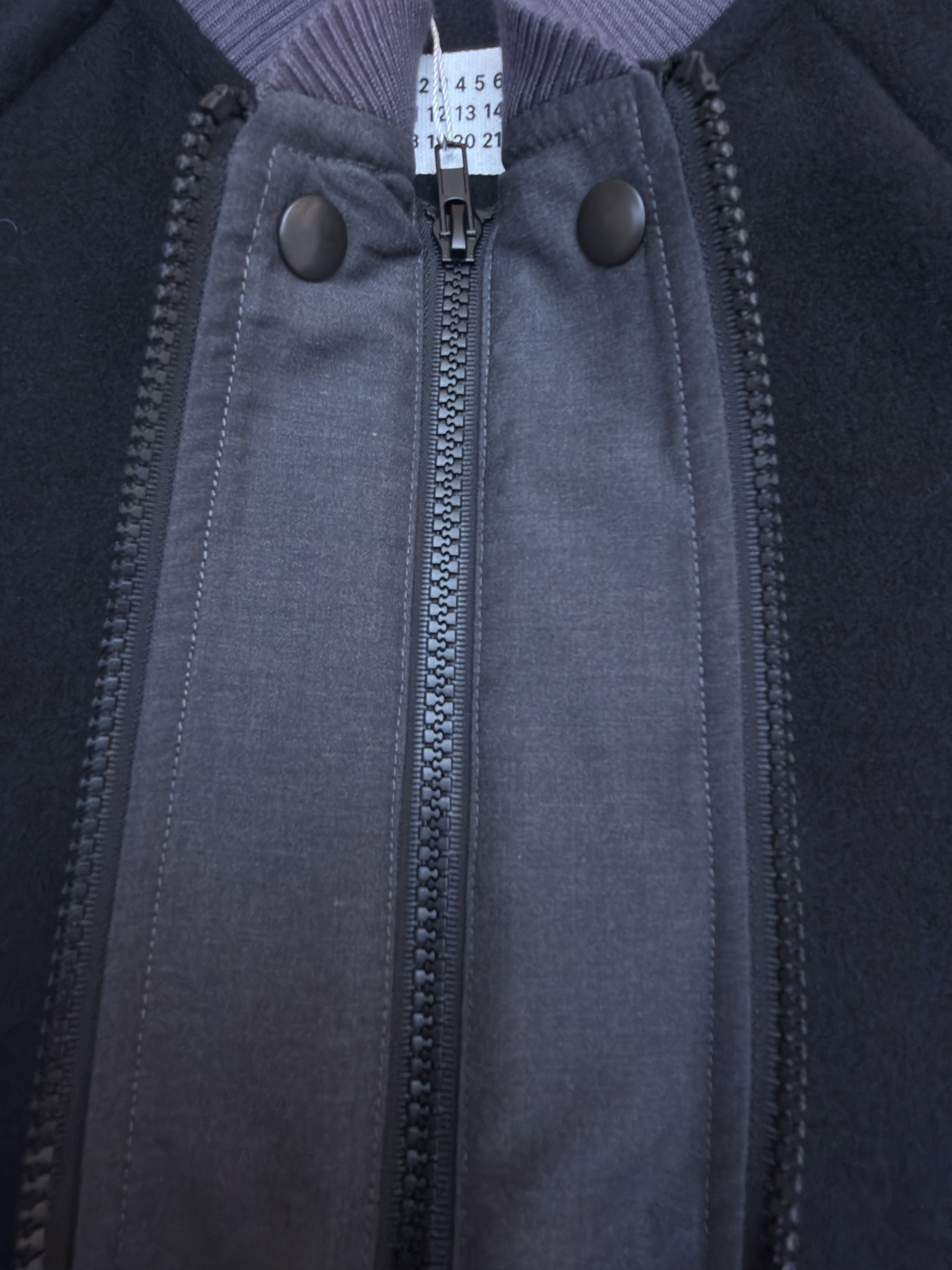 Maison Margiela 马吉拉 拼接插肩羊毛呢拉链外套 夹克 长袖 秋冬 黑色 B5 