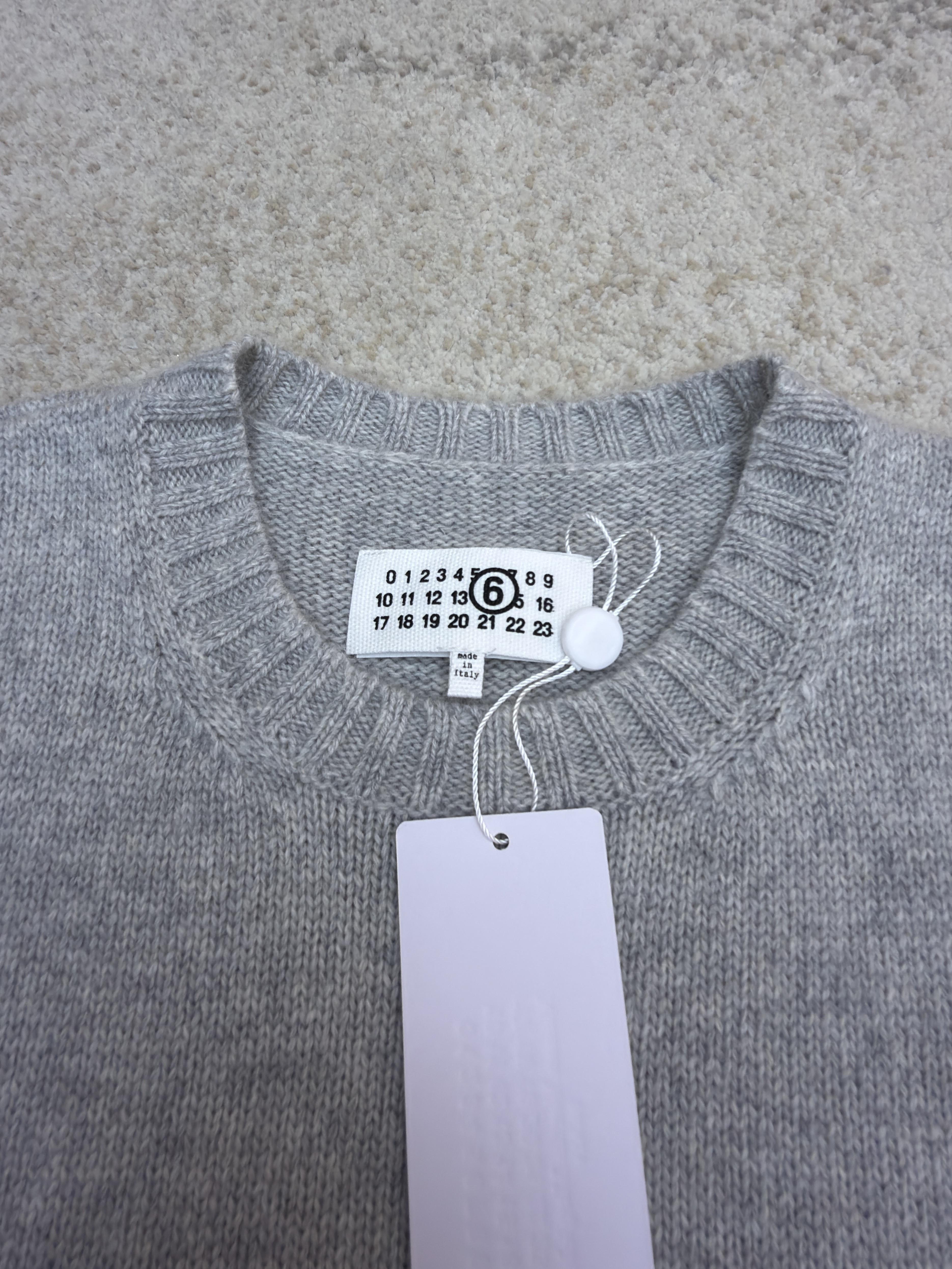 Maison Margiela 马吉拉 字母印花圆领毛衣背心 马甲 针织衫 外套 灰色 B0 