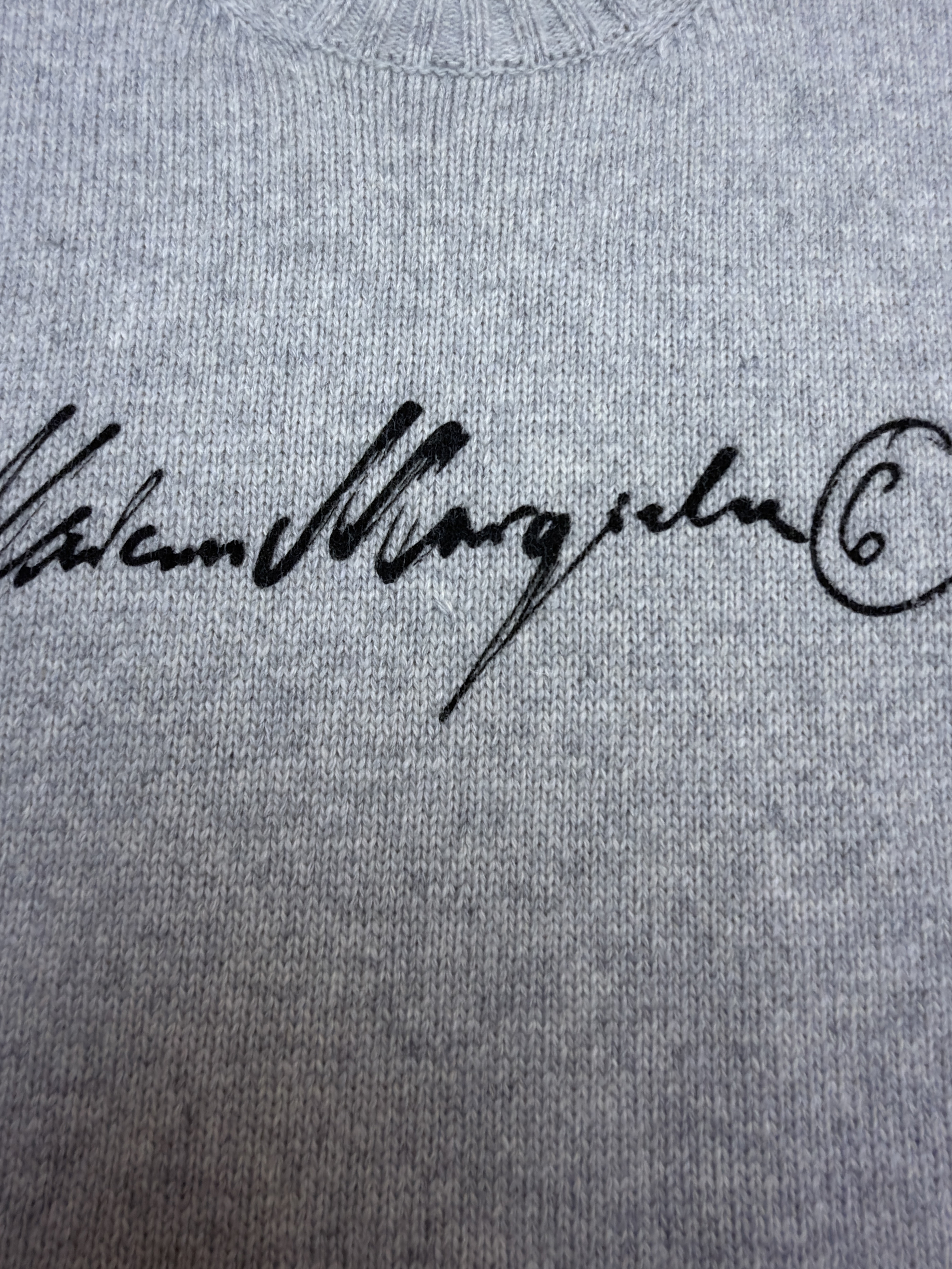 Maison Margiela 马吉拉 字母印花圆领毛衣背心 马甲 针织衫 外套 灰色 B0 