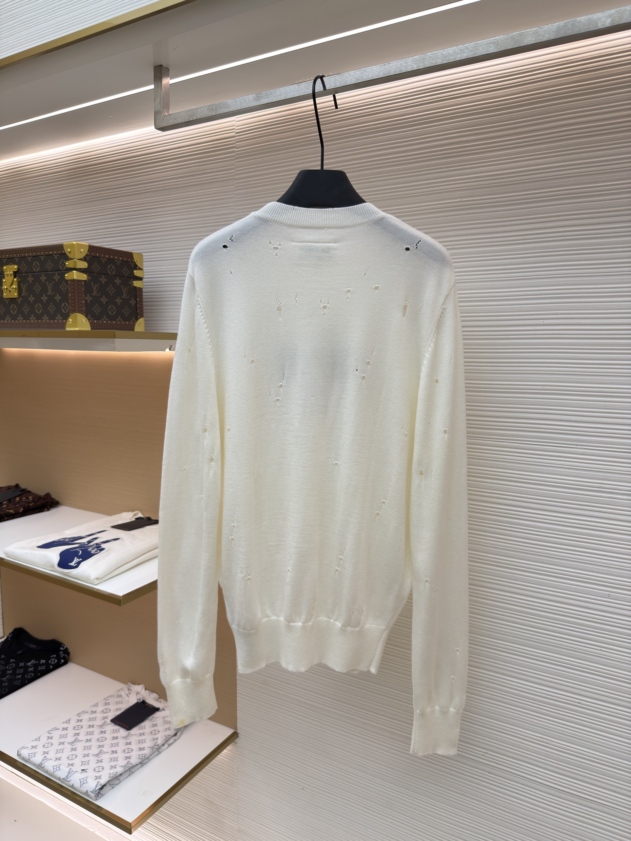 Maison Margiela 马吉拉 破洞数字圆领毛衣 针织衫 长袖 外套 白色 深灰色 B0 SH0HL0033M13134855