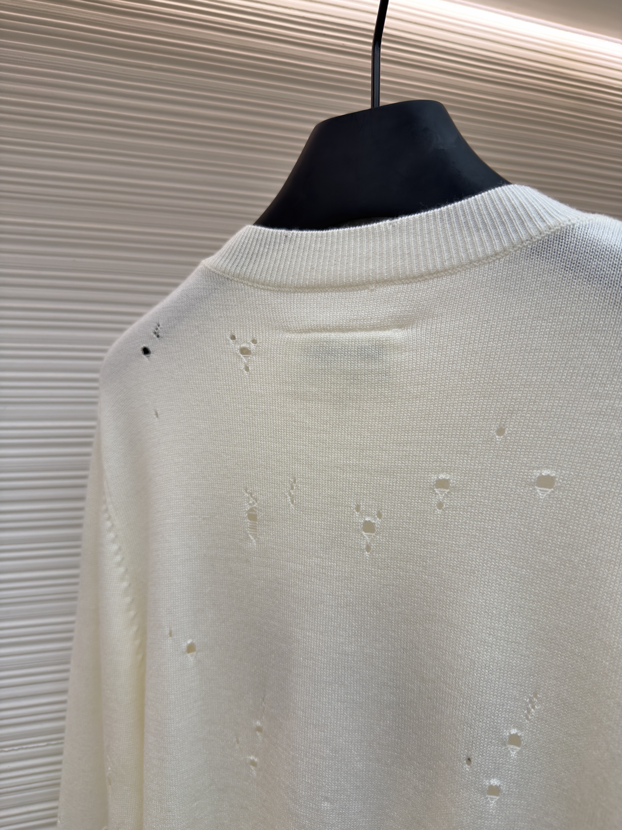 Maison Margiela 马吉拉 破洞数字圆领毛衣 针织衫 长袖 外套 白色 深灰色 B0 SH0HL0033M13134855