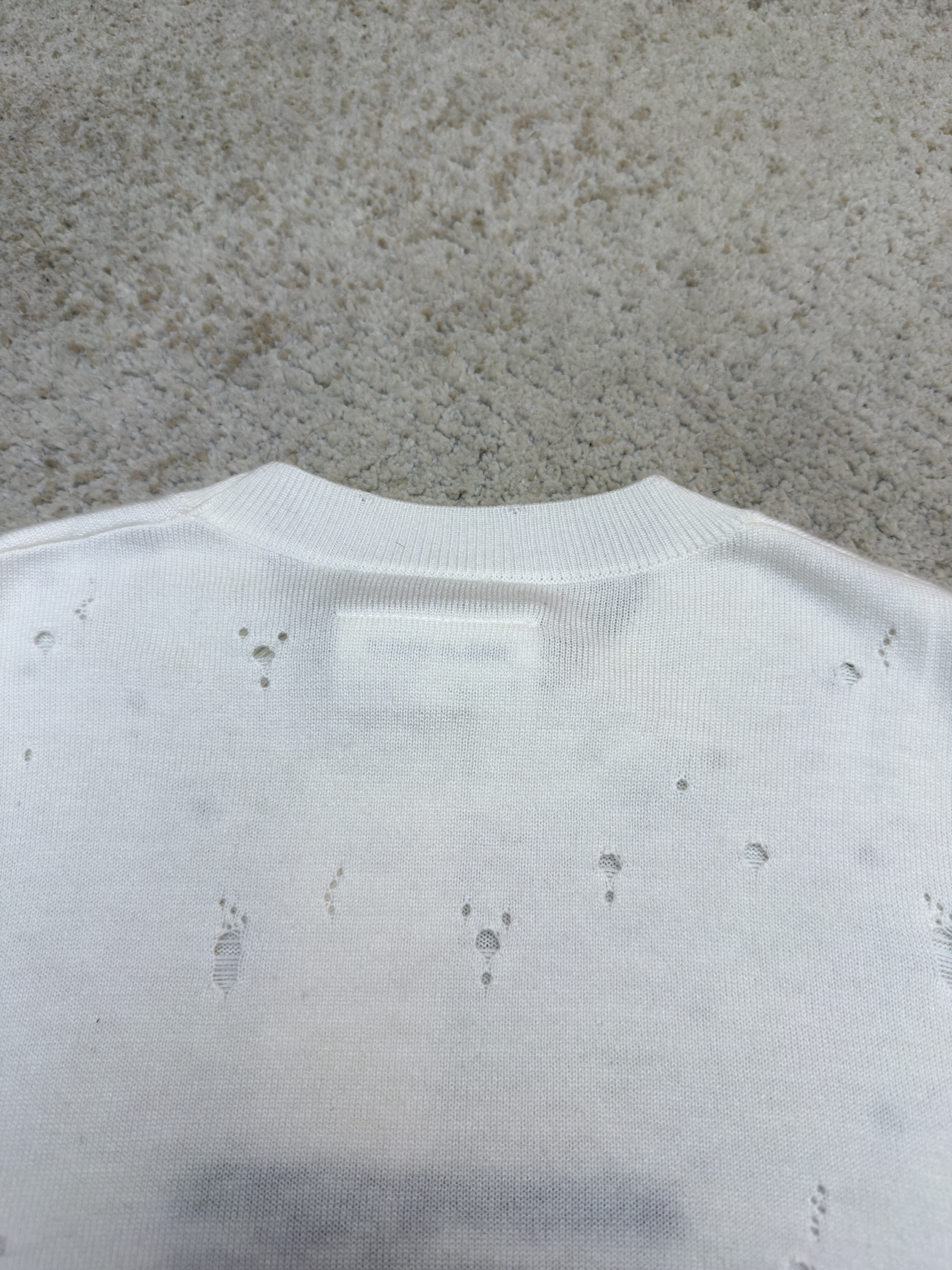 Maison Margiela 马吉拉 破洞数字圆领毛衣 针织衫 长袖 外套 白色 深灰色 B0 SH0HL0033M13134855