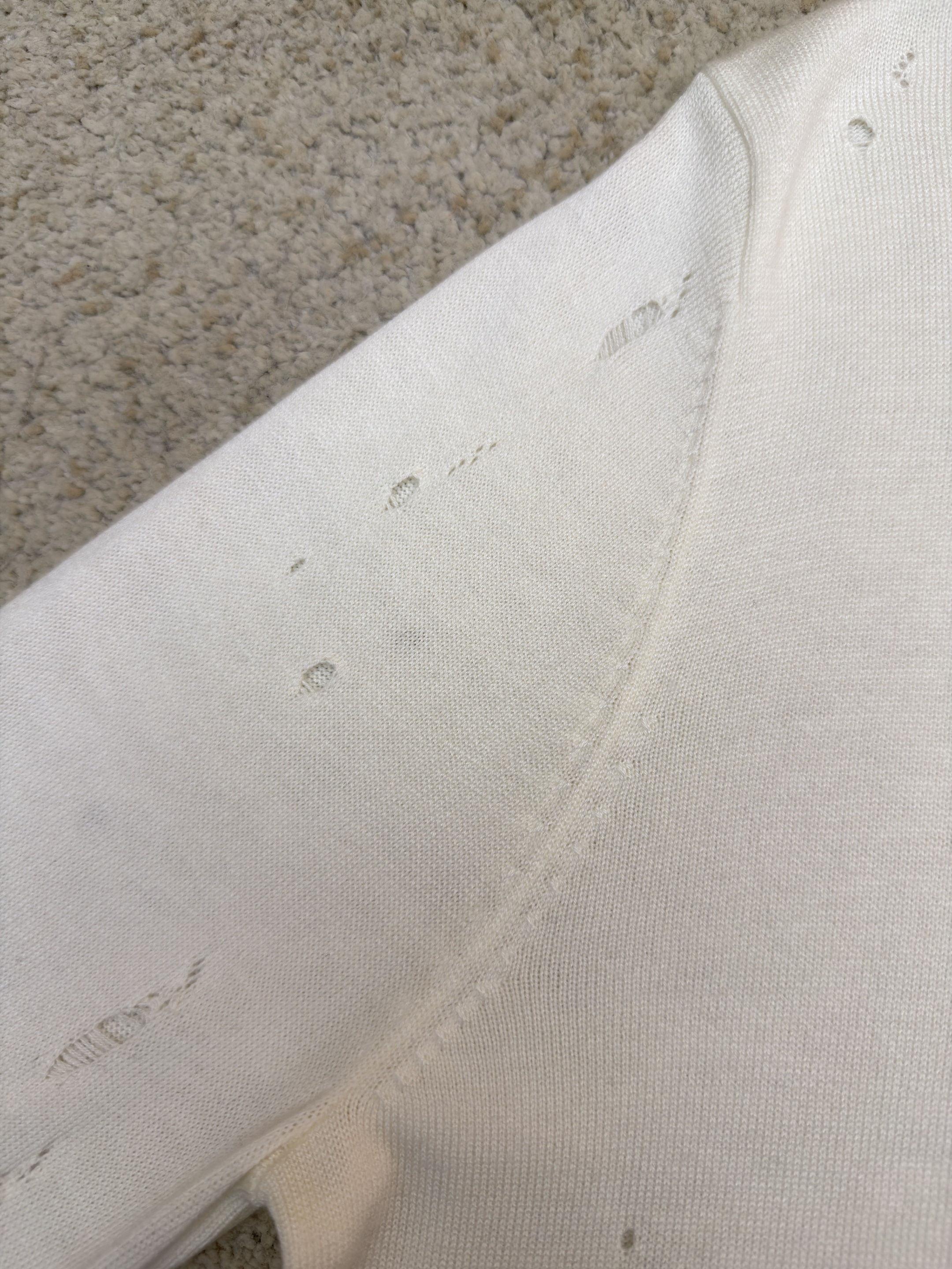 Maison Margiela 马吉拉 破洞数字圆领毛衣 针织衫 长袖 外套 白色 深灰色 B0 SH0HL0033M13134855