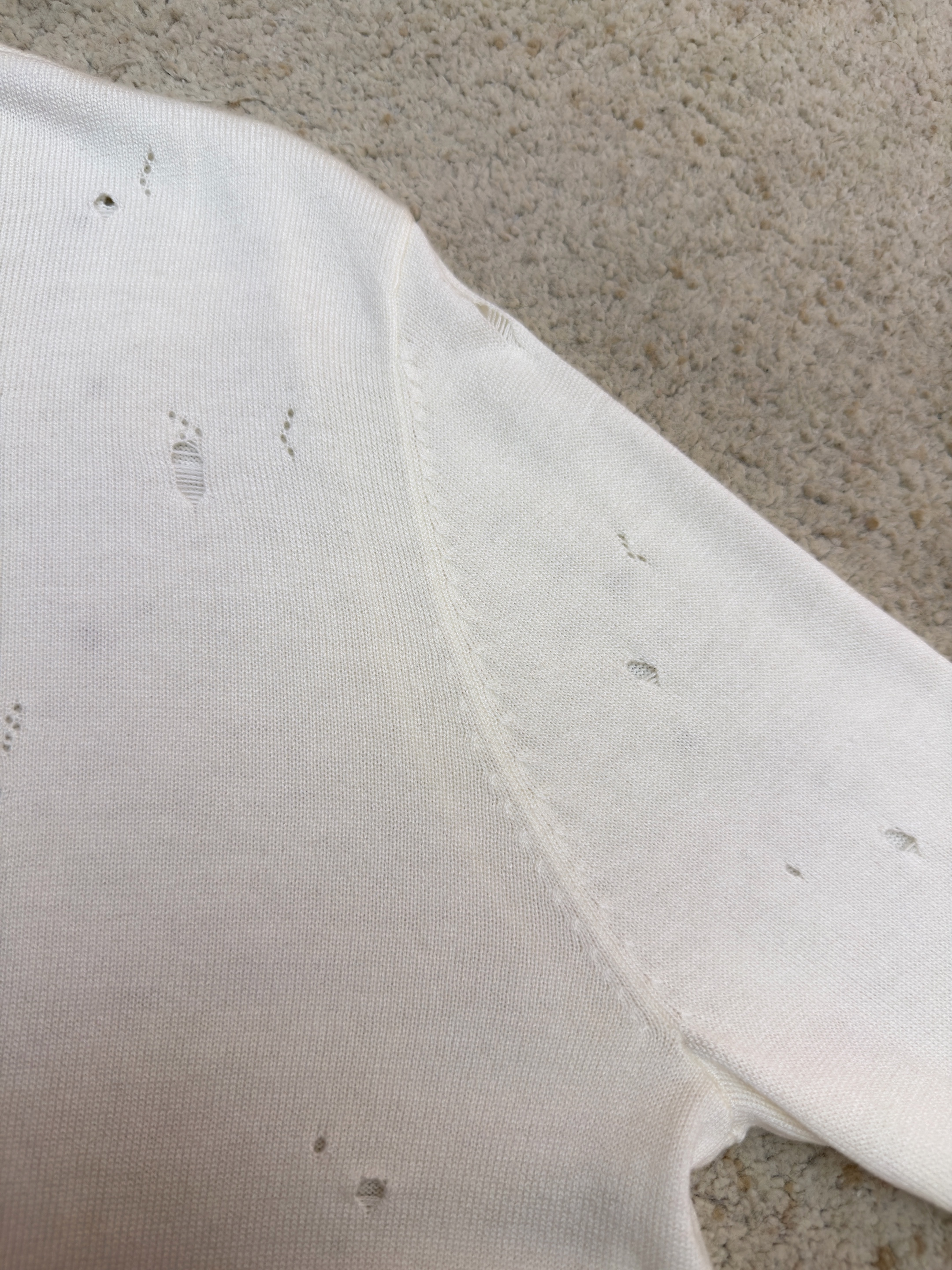 Maison Margiela 马吉拉 破洞数字圆领毛衣 针织衫 长袖 外套 白色 深灰色 B0 SH0HL0033M13134855