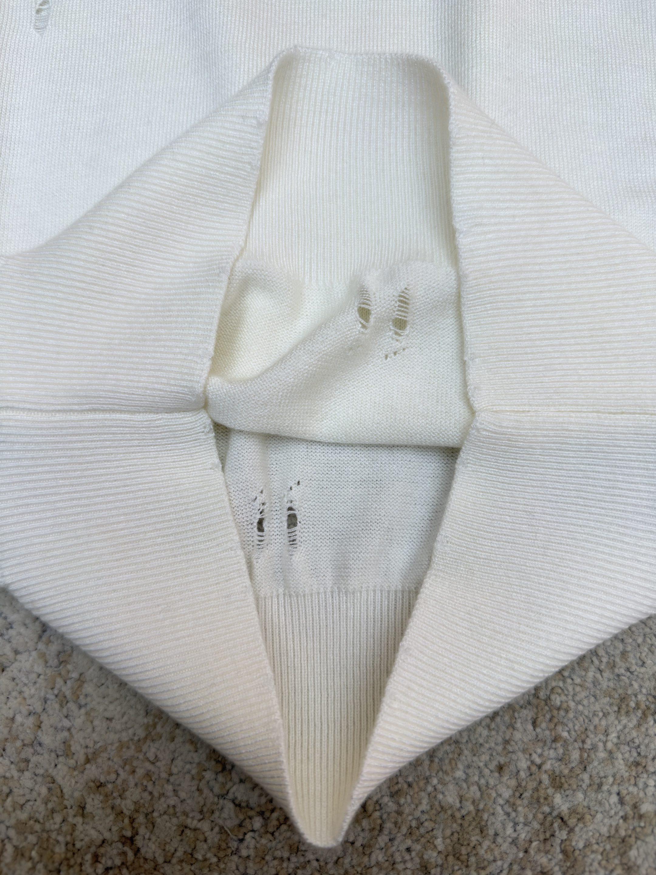 Maison Margiela 马吉拉 破洞数字圆领毛衣 针织衫 长袖 外套 白色 深灰色 B0 SH0HL0033M13134855