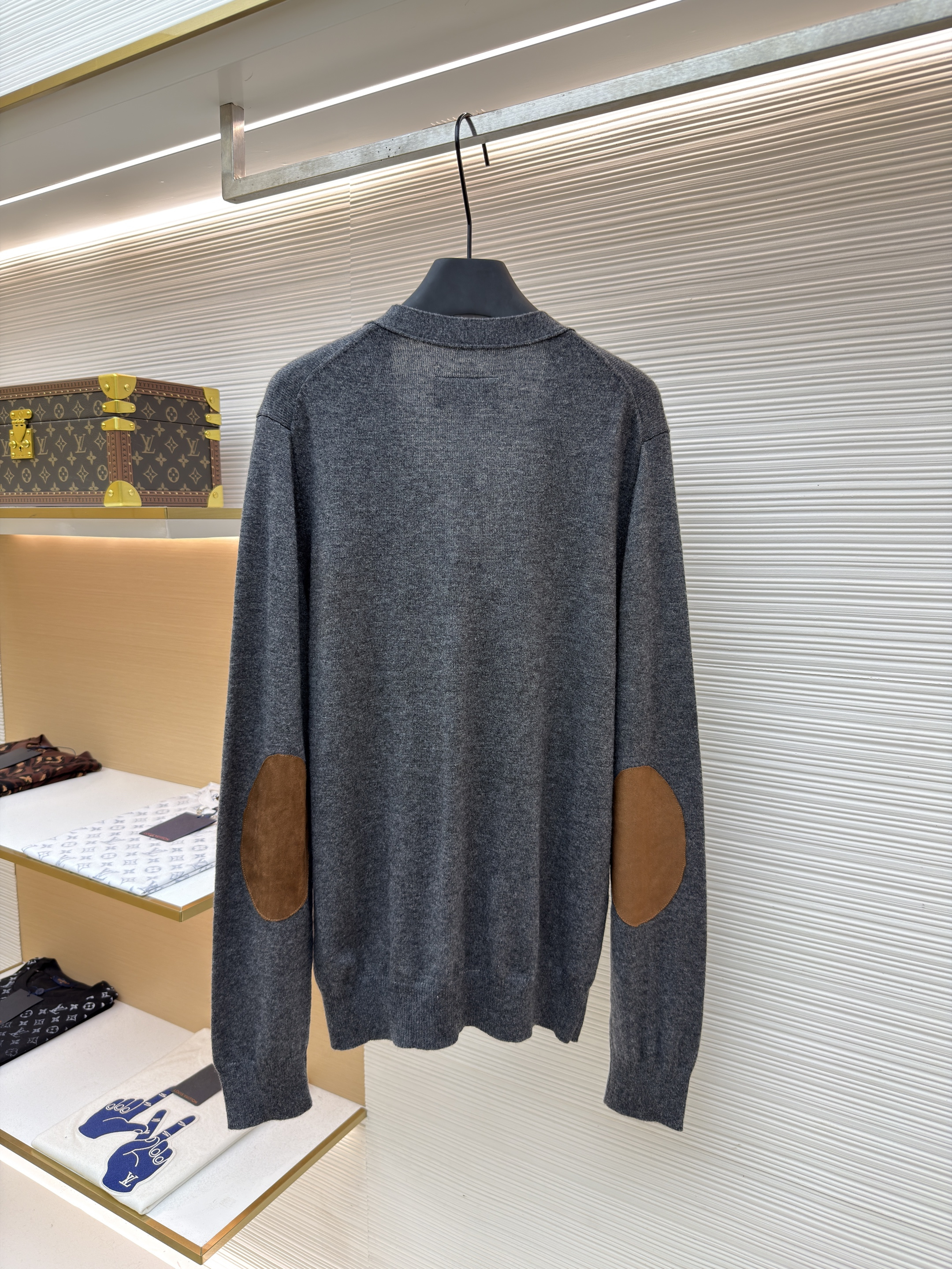 Maison Margiela 马吉拉 袖子拼接V领羊毛开衫 毛衣 针织衫 外套 长袖 灰色 B0 