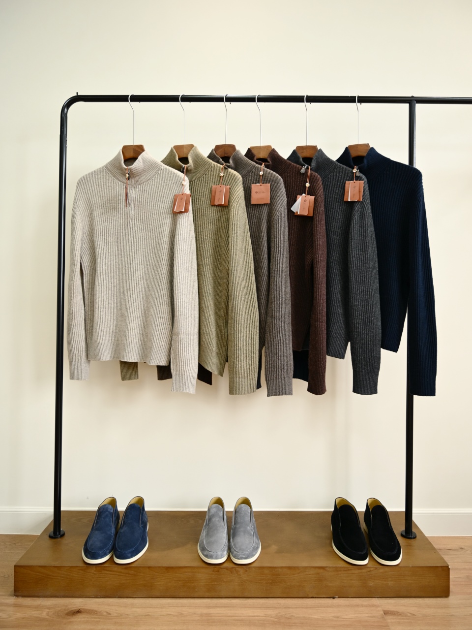 Loro Piana LP Style Men's Pure Cashmere Half-Zip Long-Sleeve Sweater 羊绒半拉链长袖 -LP078-B0