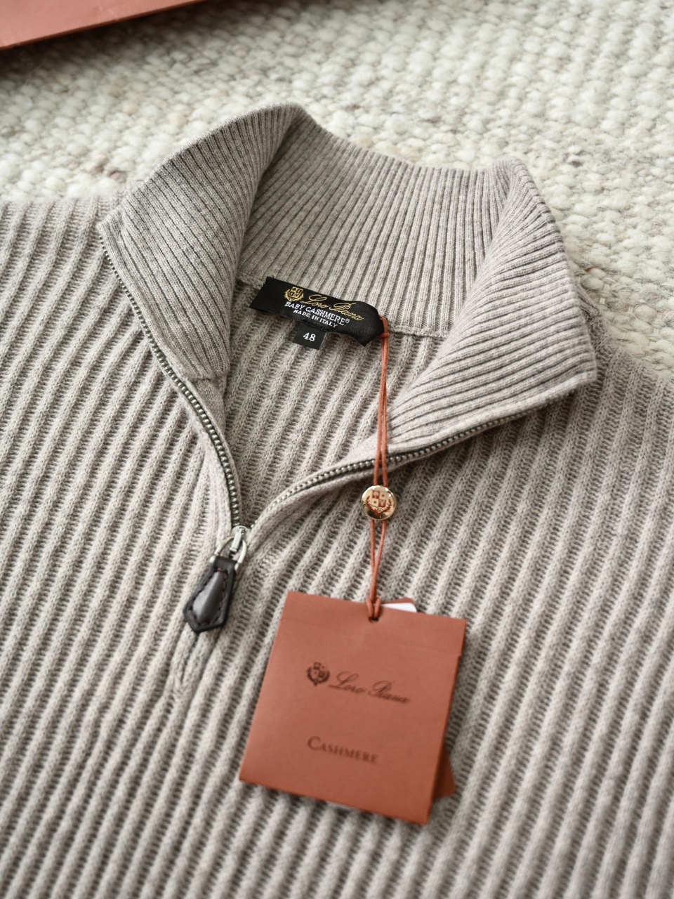 Loro Piana LP Style Men's Pure Cashmere Half-Zip Long-Sleeve Sweater 羊绒半拉链长袖 -LP078-B0