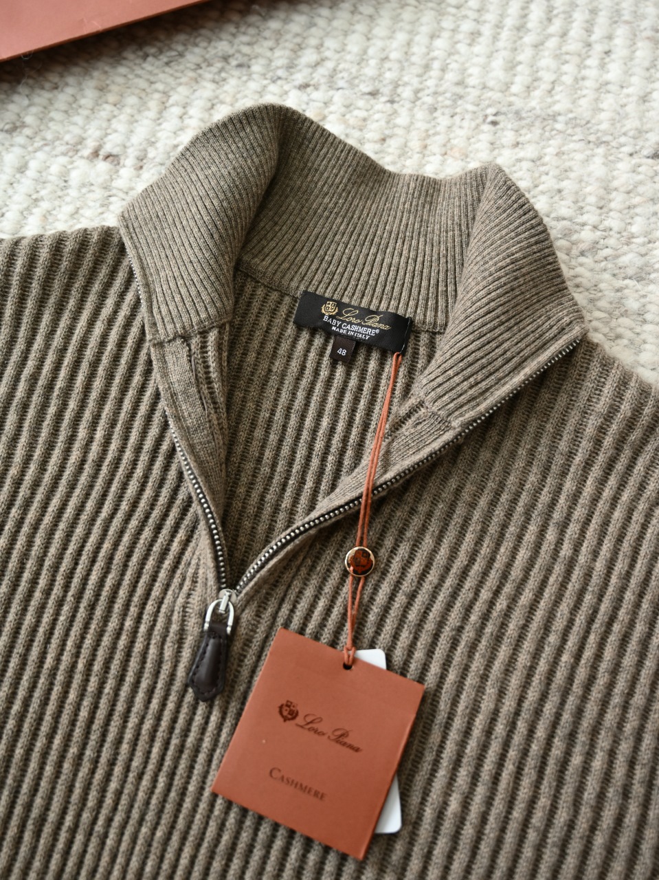 Loro Piana LP Style Men's Pure Cashmere Half-Zip Long-Sleeve Sweater 羊绒半拉链长袖 -LP078-B0