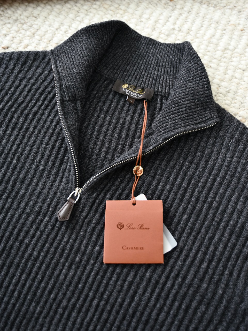Loro Piana LP Style Men's Pure Cashmere Half-Zip Long-Sleeve Sweater 羊绒半拉链长袖 -LP078-B0