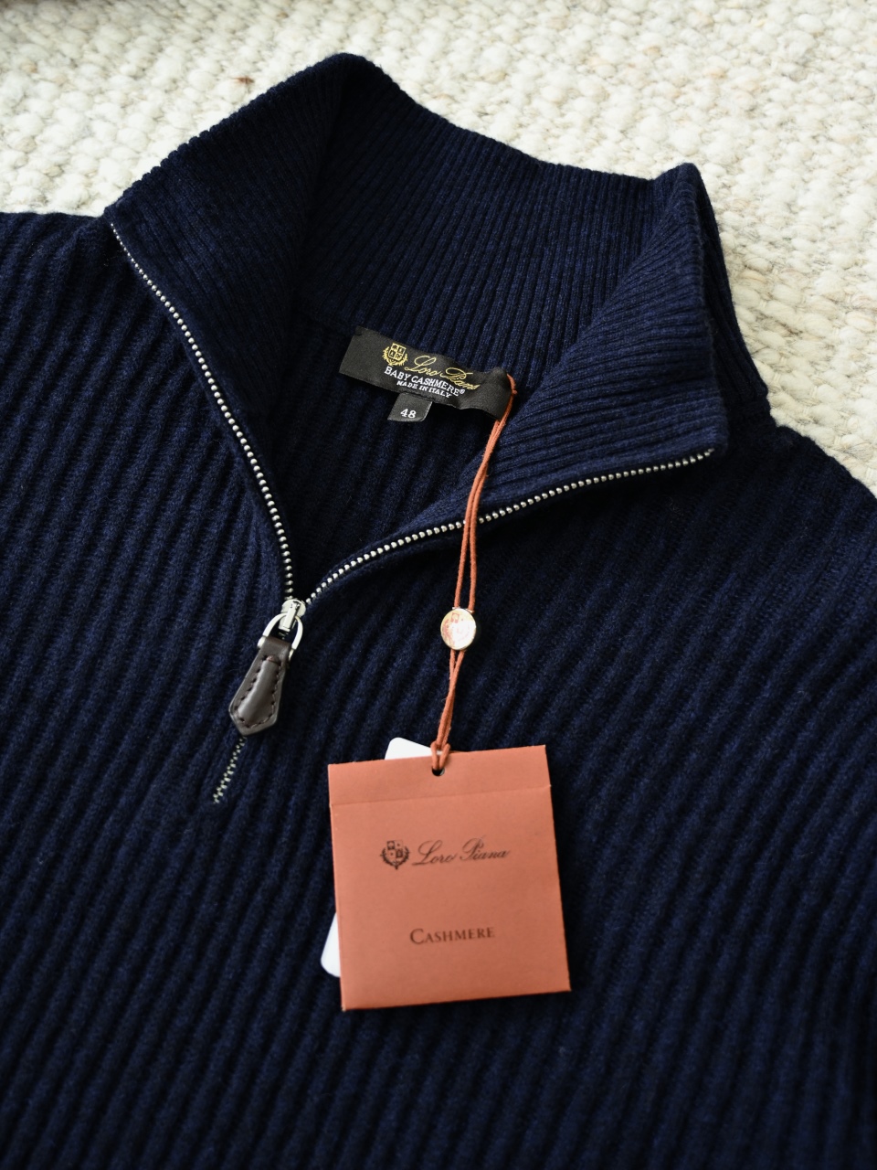 Loro Piana LP Style Men's Pure Cashmere Half-Zip Long-Sleeve Sweater 羊绒半拉链长袖 -LP078-B0