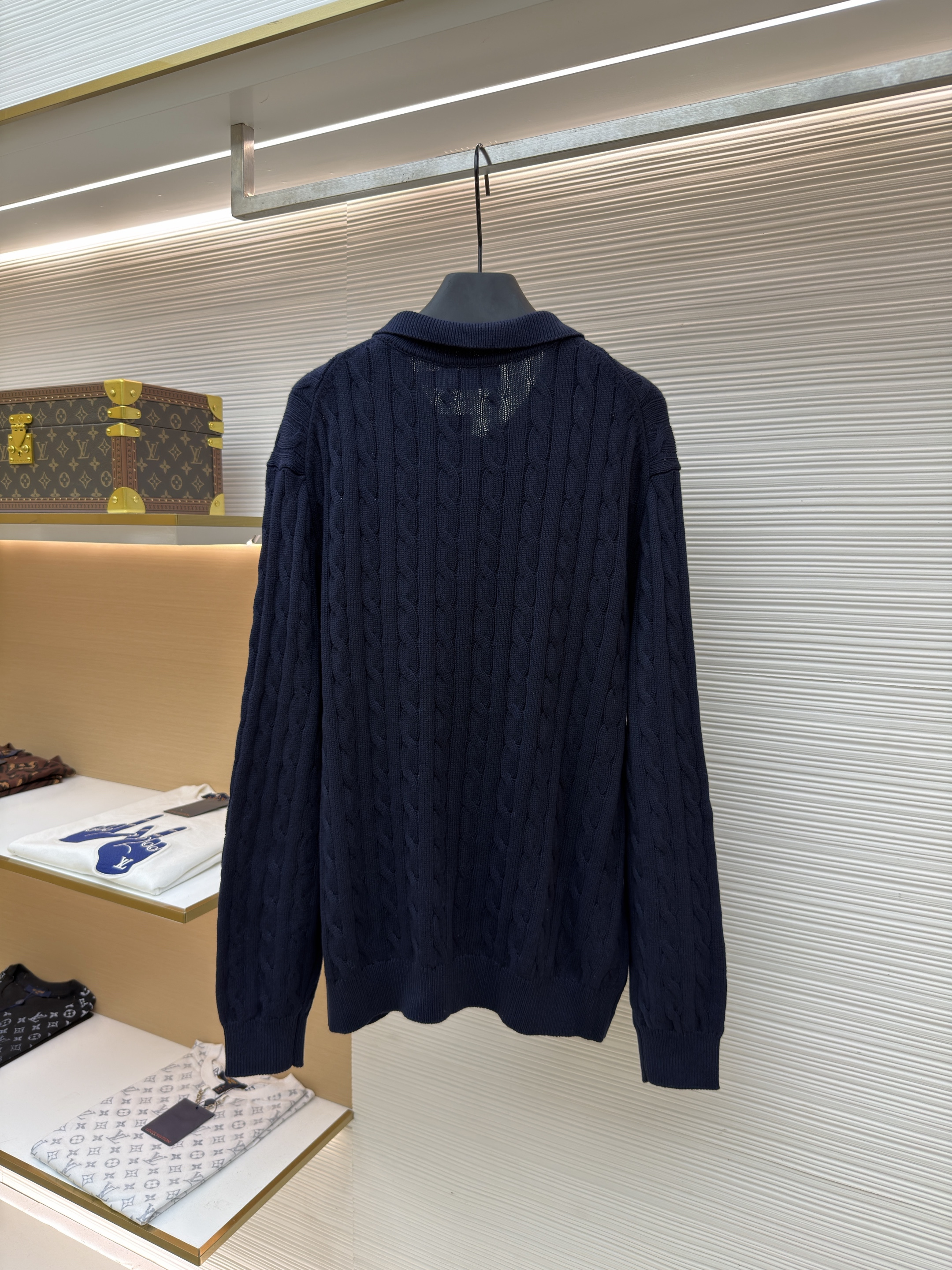 Ralph Lauren 拉夫劳伦 绞花刺绣Polo领毛衣 针织衫 开衫 外套 长袖 藏蓝色 灰色 B0