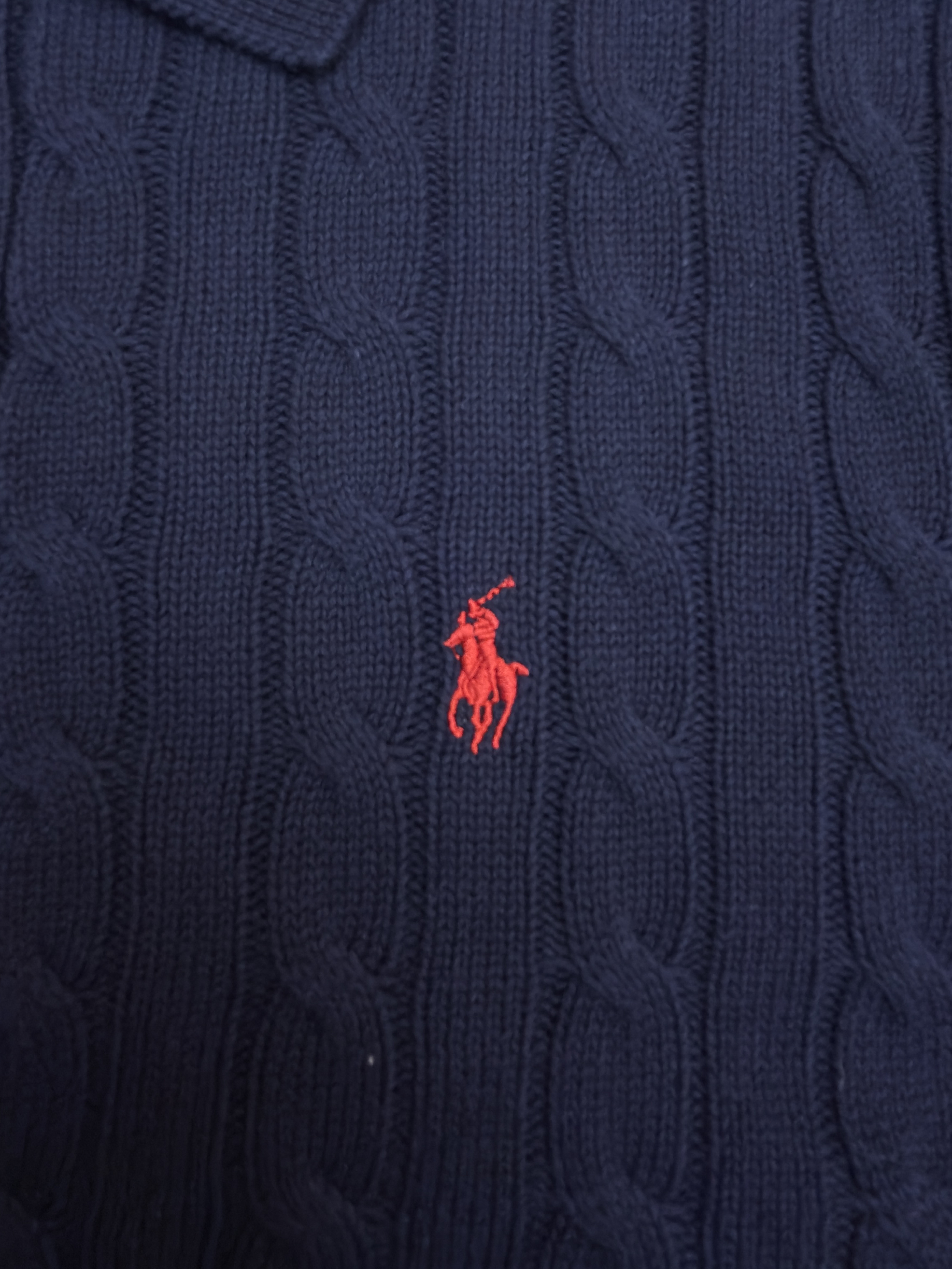 Ralph Lauren 拉夫劳伦 绞花刺绣Polo领毛衣 针织衫 开衫 外套 长袖 藏蓝色 灰色 B0